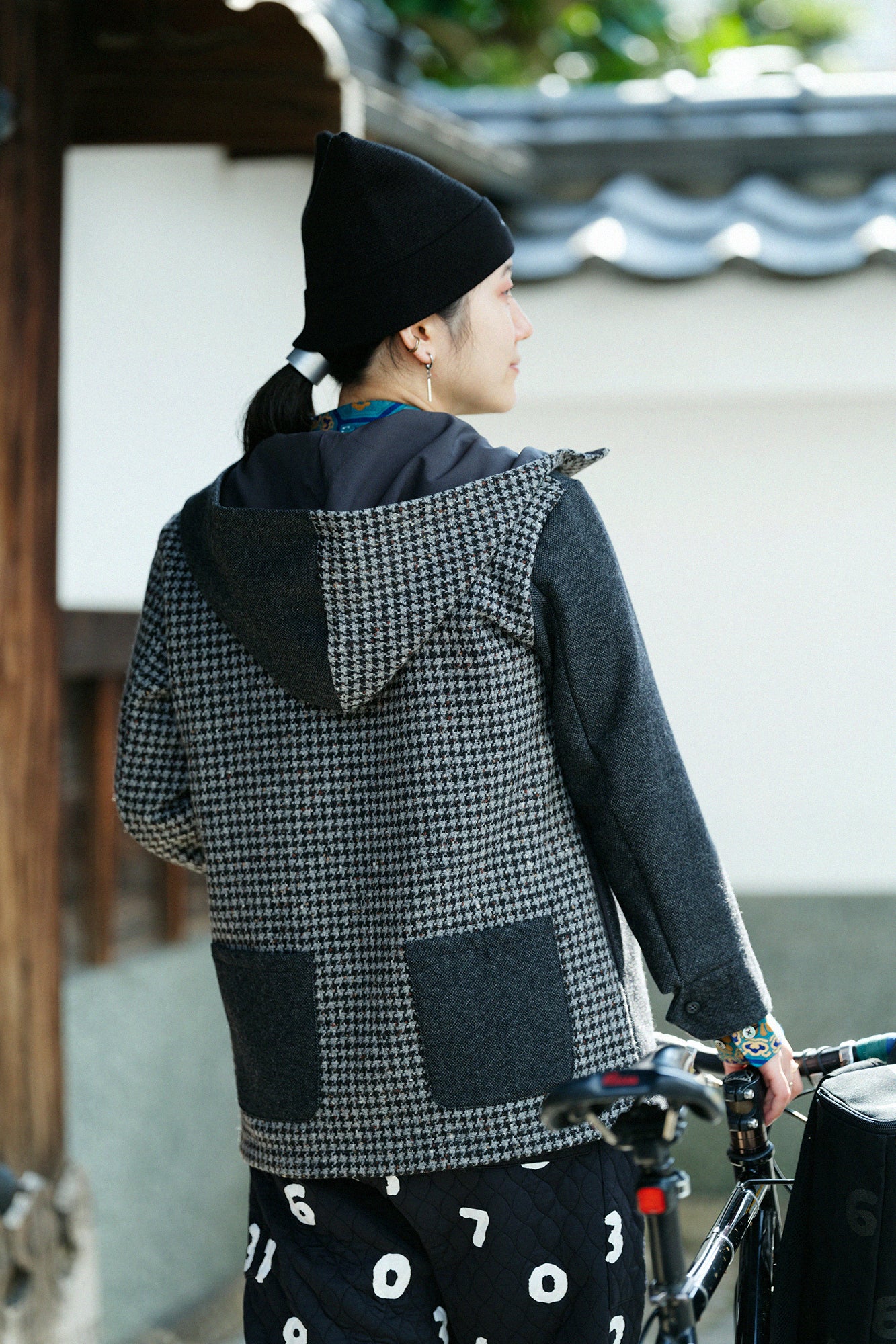 CBN Wool ZIP UP Hooded Jacket/Dark Grey