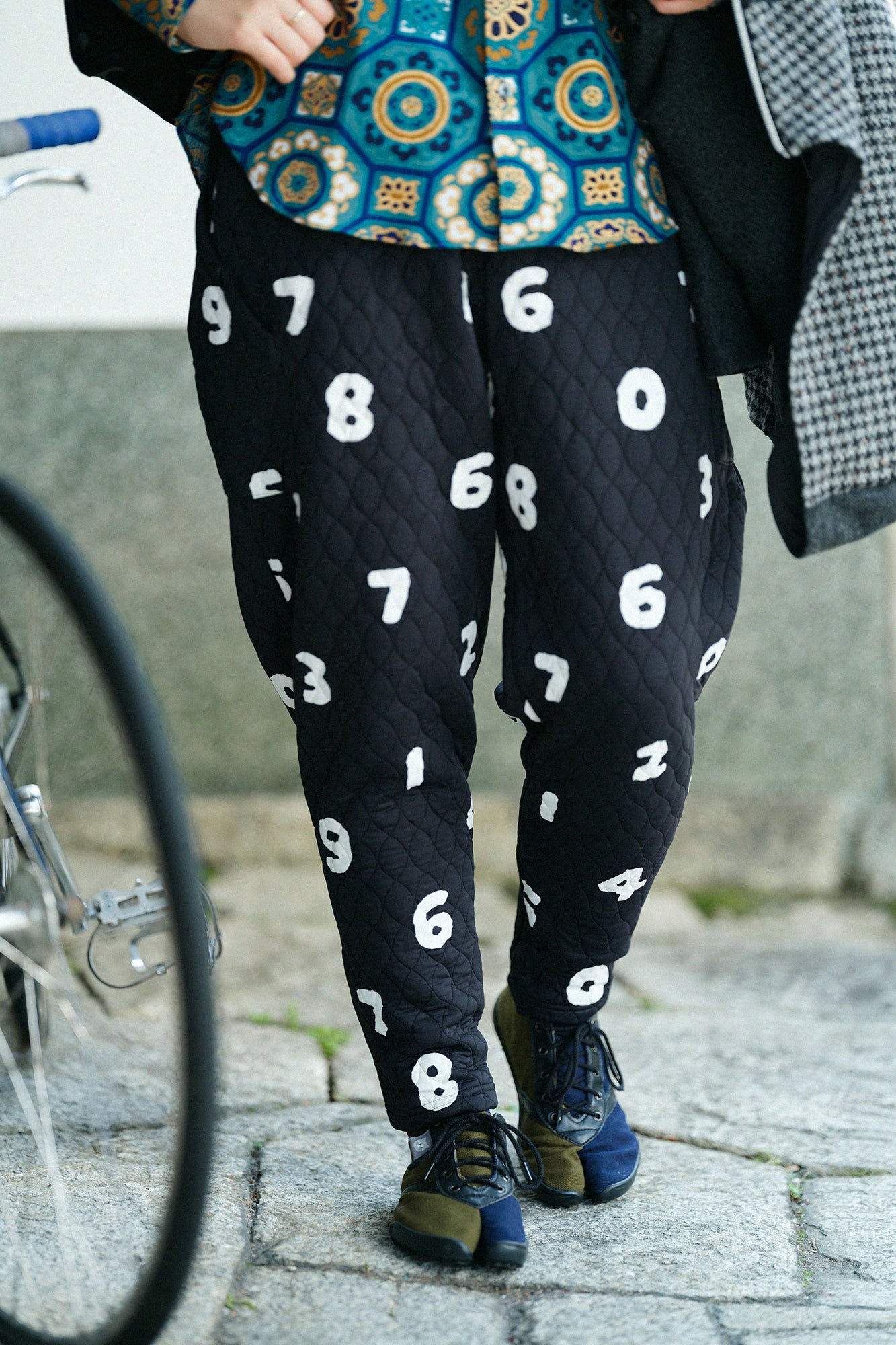 絎縫緹花 BIKE修腿馬術褲/SO-SU-U十數 黑色