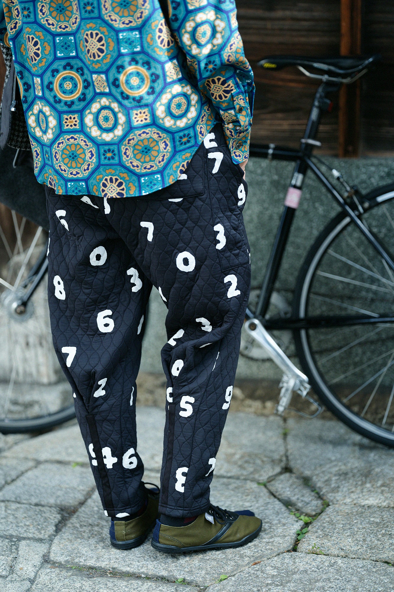 絎縫緹花 BIKE修腿馬術褲/SO-SU-U十數 黑色