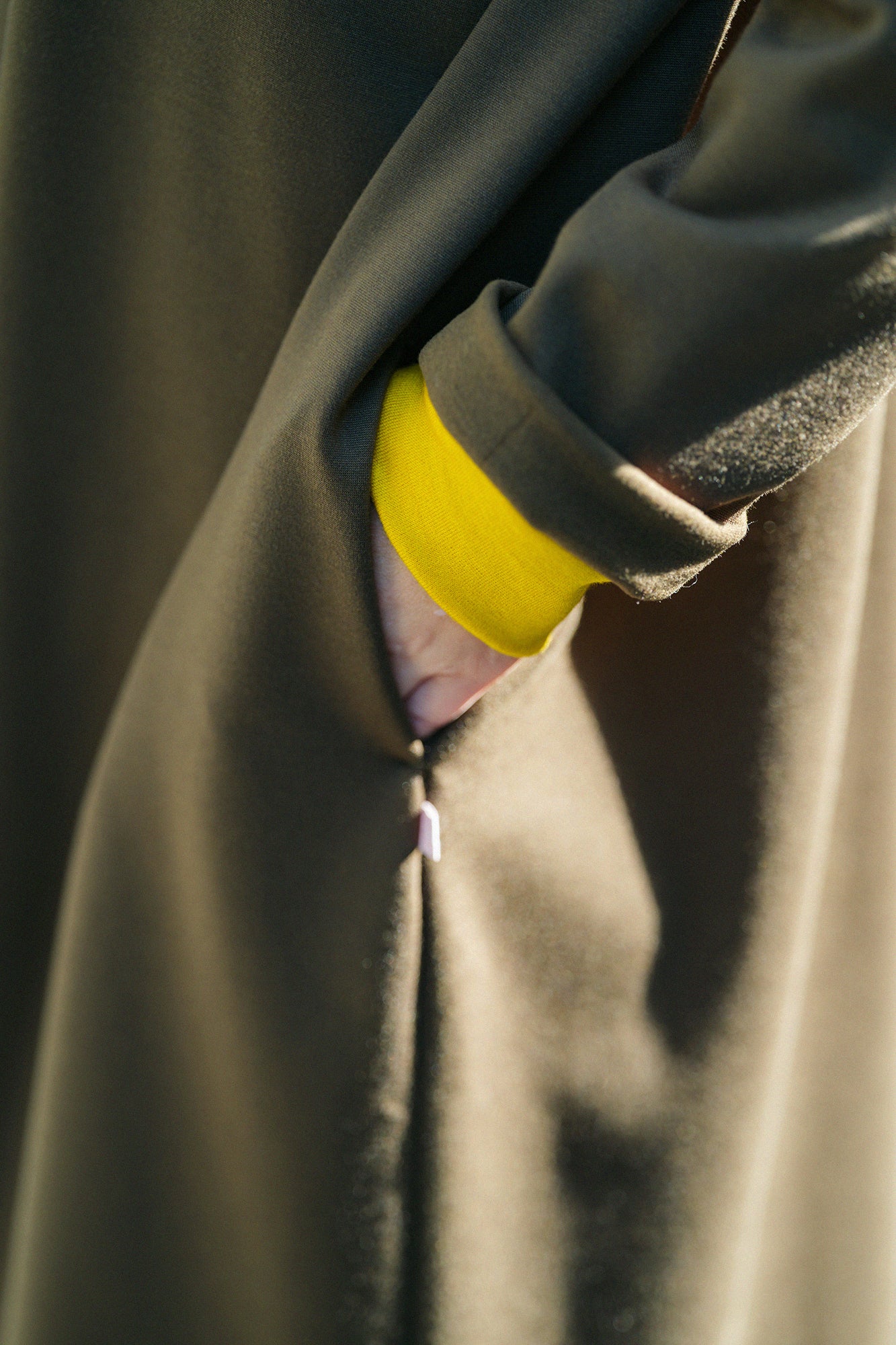 【預購】Soft Thermo(R) 羅紋針織布 高領長袖連身裙 超長版/橄欖綠(※預計於12月9日左右發貨)