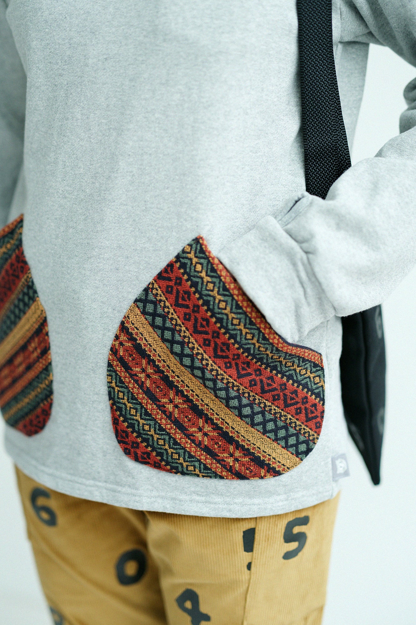 Fleece Boat Neck Sweat Shirt/Heather Grey×Terra Cotta JQ