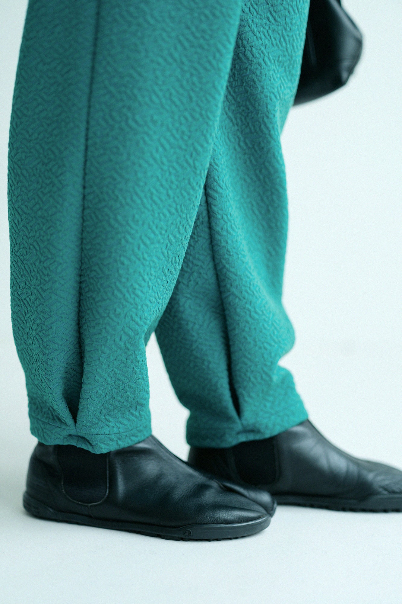 Dual-layered Jacquard Workers Pants/ Peacock Green