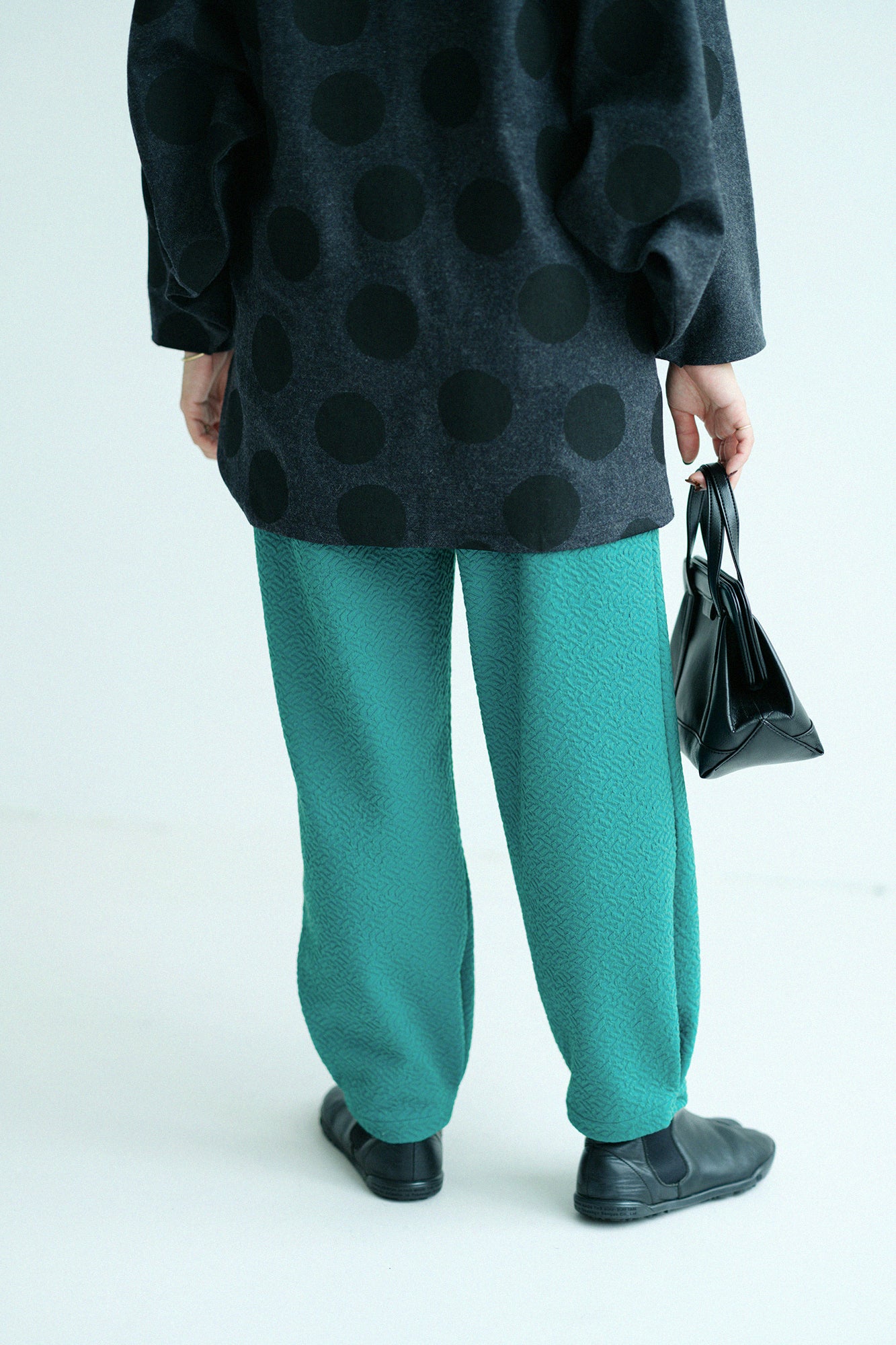 Dual-layered Jacquard Workers Pants/ Peacock Green