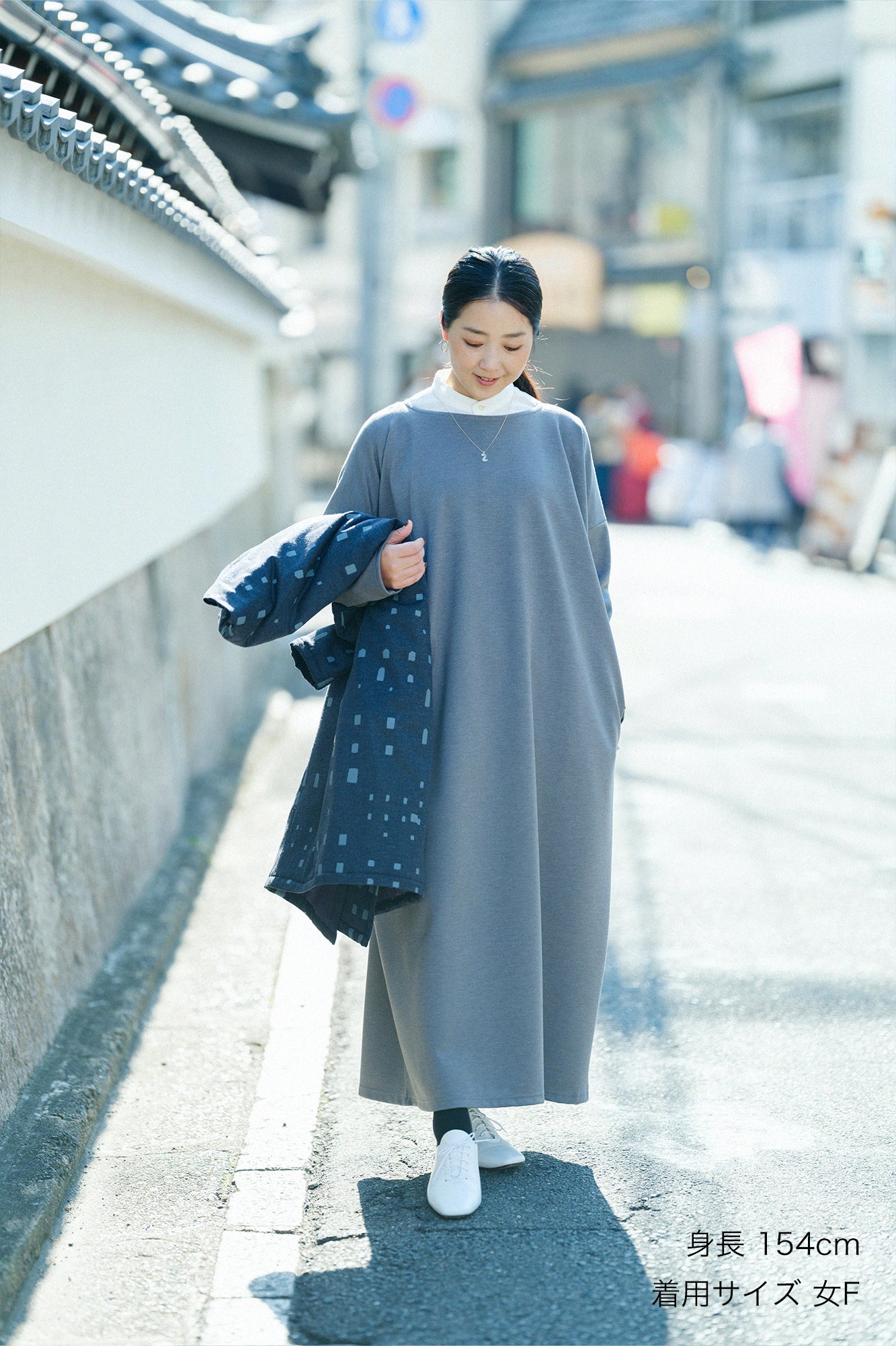 【預購】Soft Thermo(R) 羅紋針織布 船領 L/S OP 超長版/灰色(※預計於12月9日左右發貨)