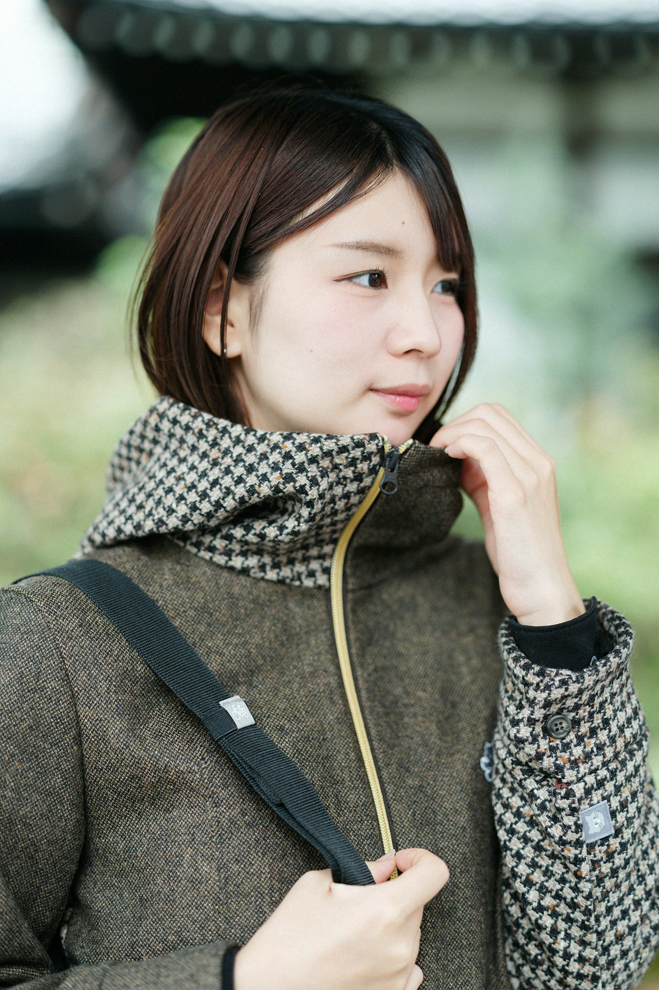 CBN Wool ZIP UP Hooded Jacket/Raw Umber