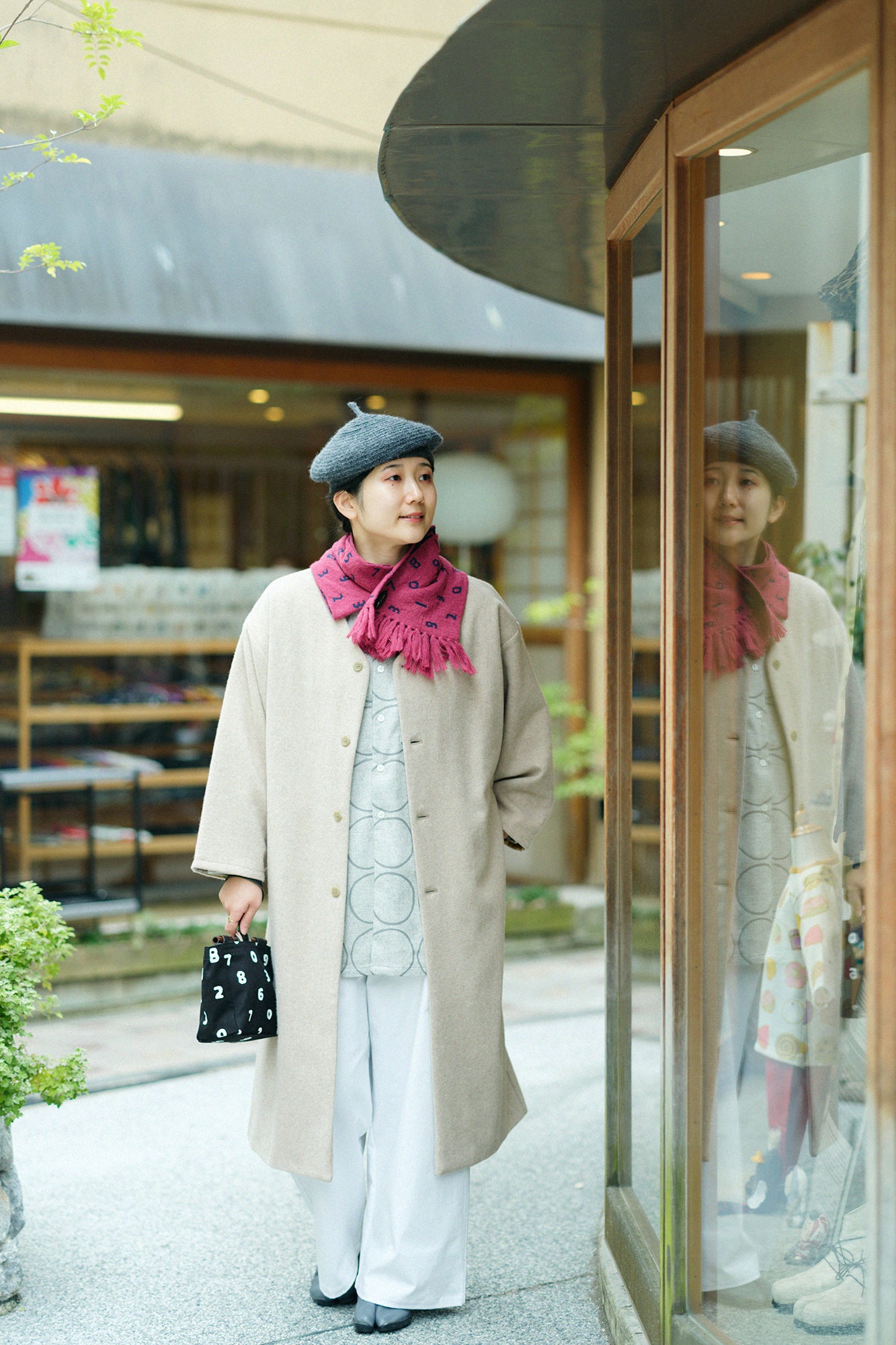 SOU・SOU×MOONBAT 草編領巾/SO-SU-U十數 深粉紅