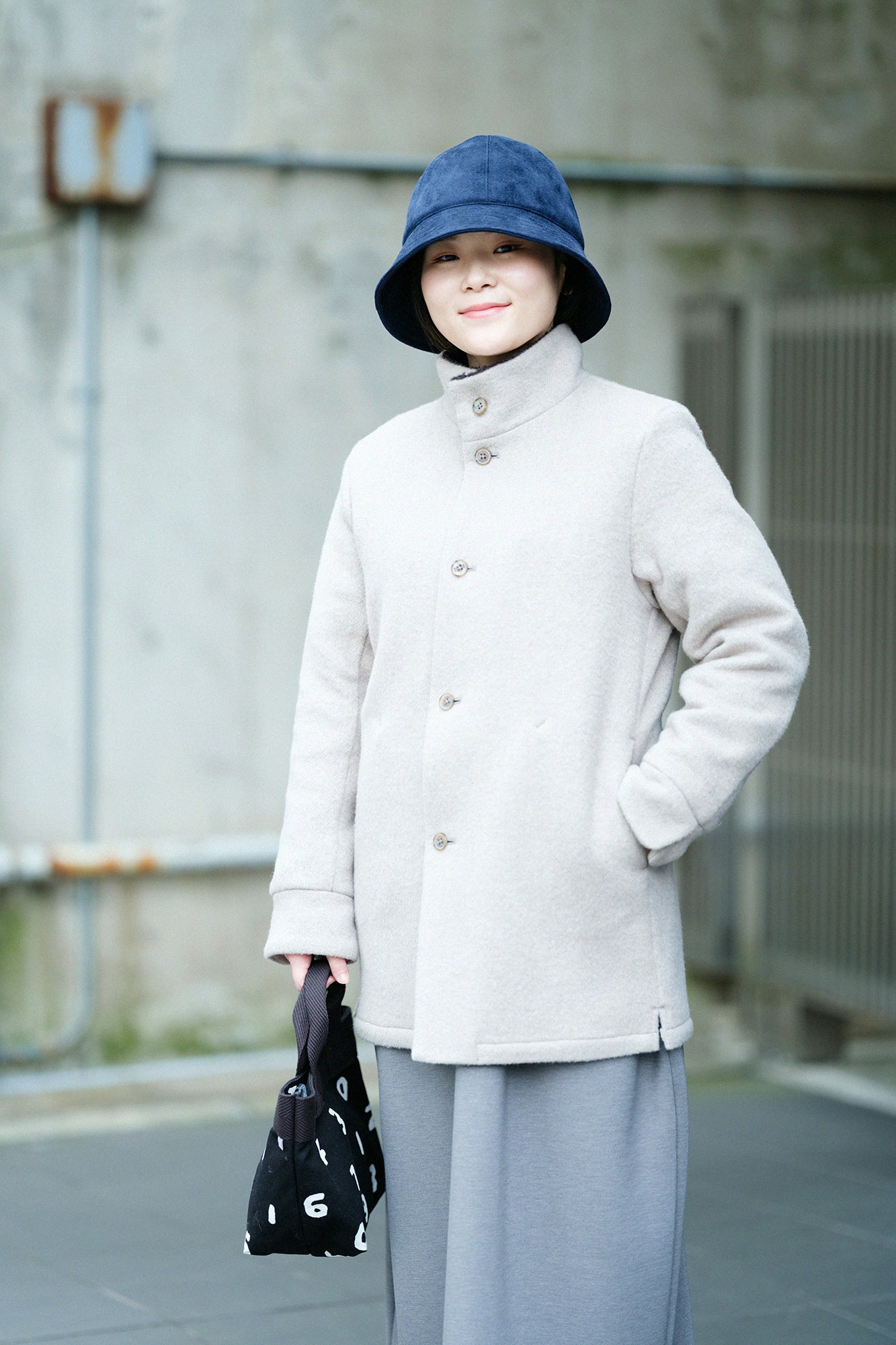 【預購】A.S 雙面羊毛 立領短外套/沙色×網代紋和SO-SU-U十數 昆(※預計於12月9日左右發貨)