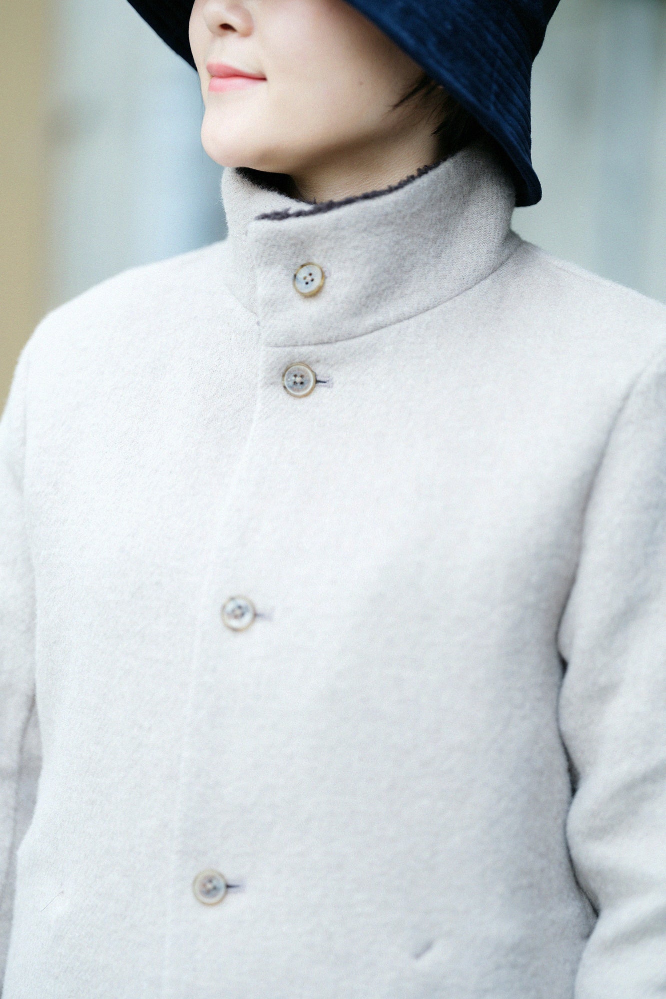 【預購】A.S 雙面羊毛 立領短外套/沙色×網代紋和SO-SU-U十數 昆(※預計於12月9日左右發貨)