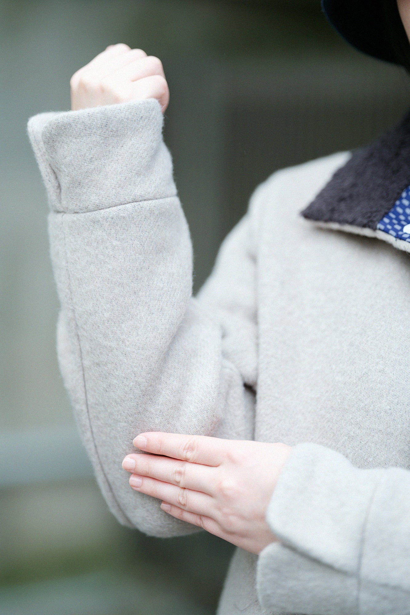 【預購】A.S 雙面羊毛 立領短外套/沙色×網代紋和SO-SU-U十數 昆(※預計於12月9日左右發貨)