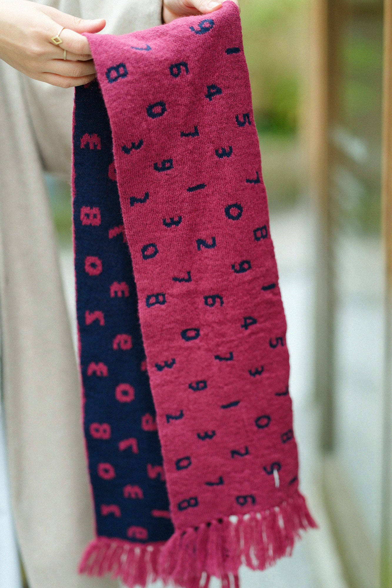 SOU・SOU×MOONBAT 草編領巾/SO-SU-U十數 深粉紅