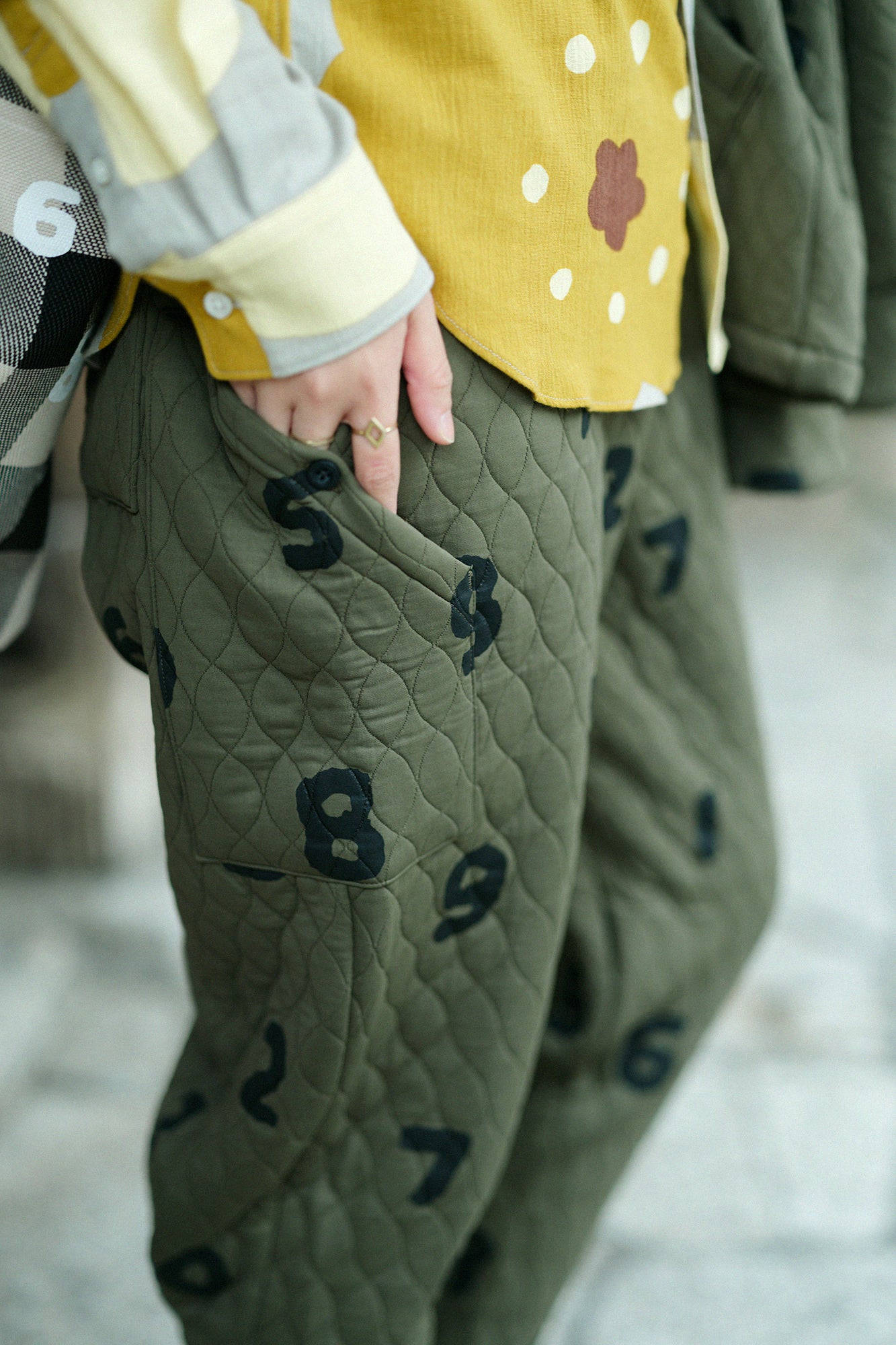 Quilted Jacquard BIKE Jodhpur/SO-SU-U Khaki