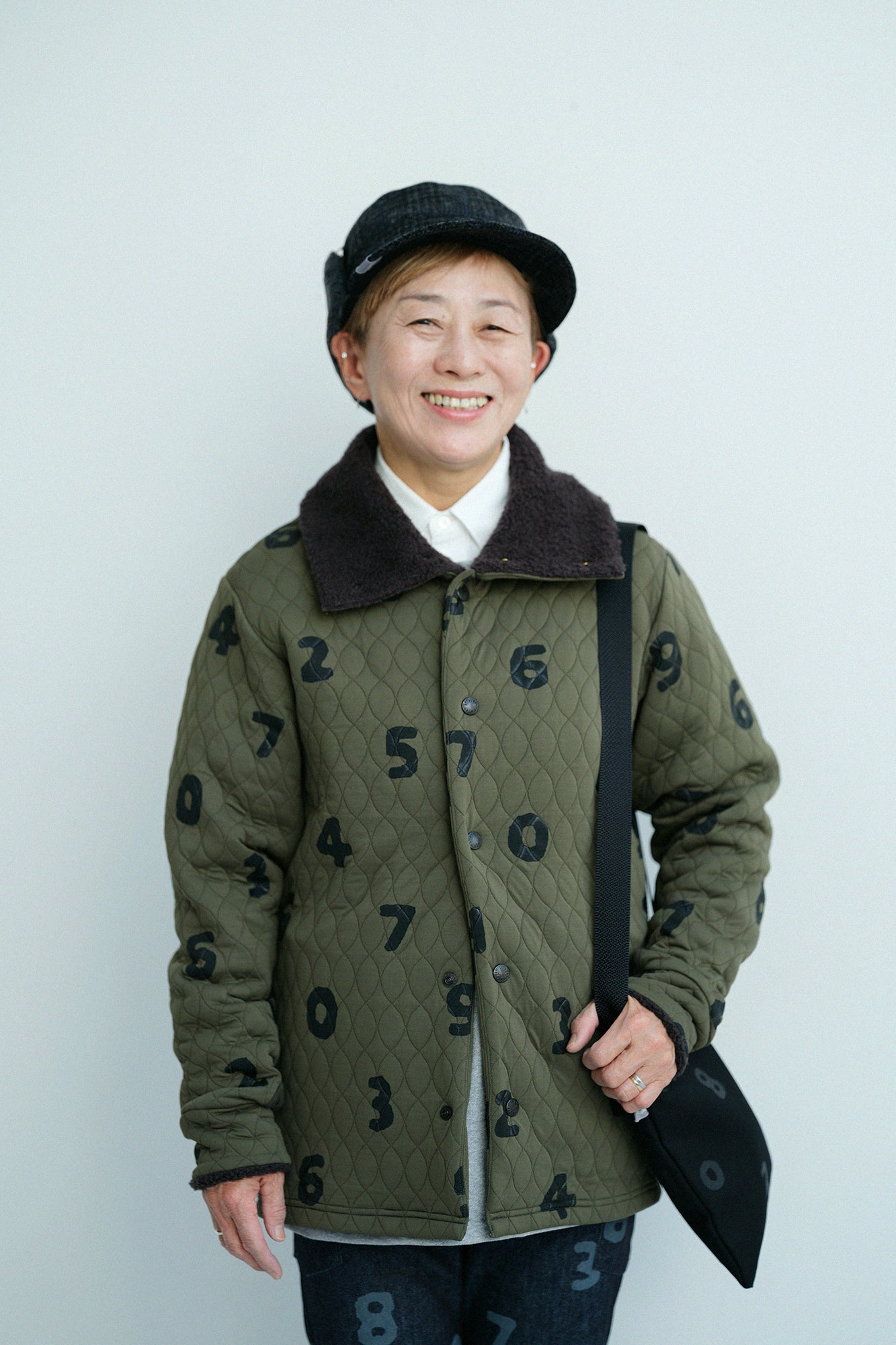 A.S Quilting Jacquard Neckwarm Cardigan/SO-SU-U Khaki