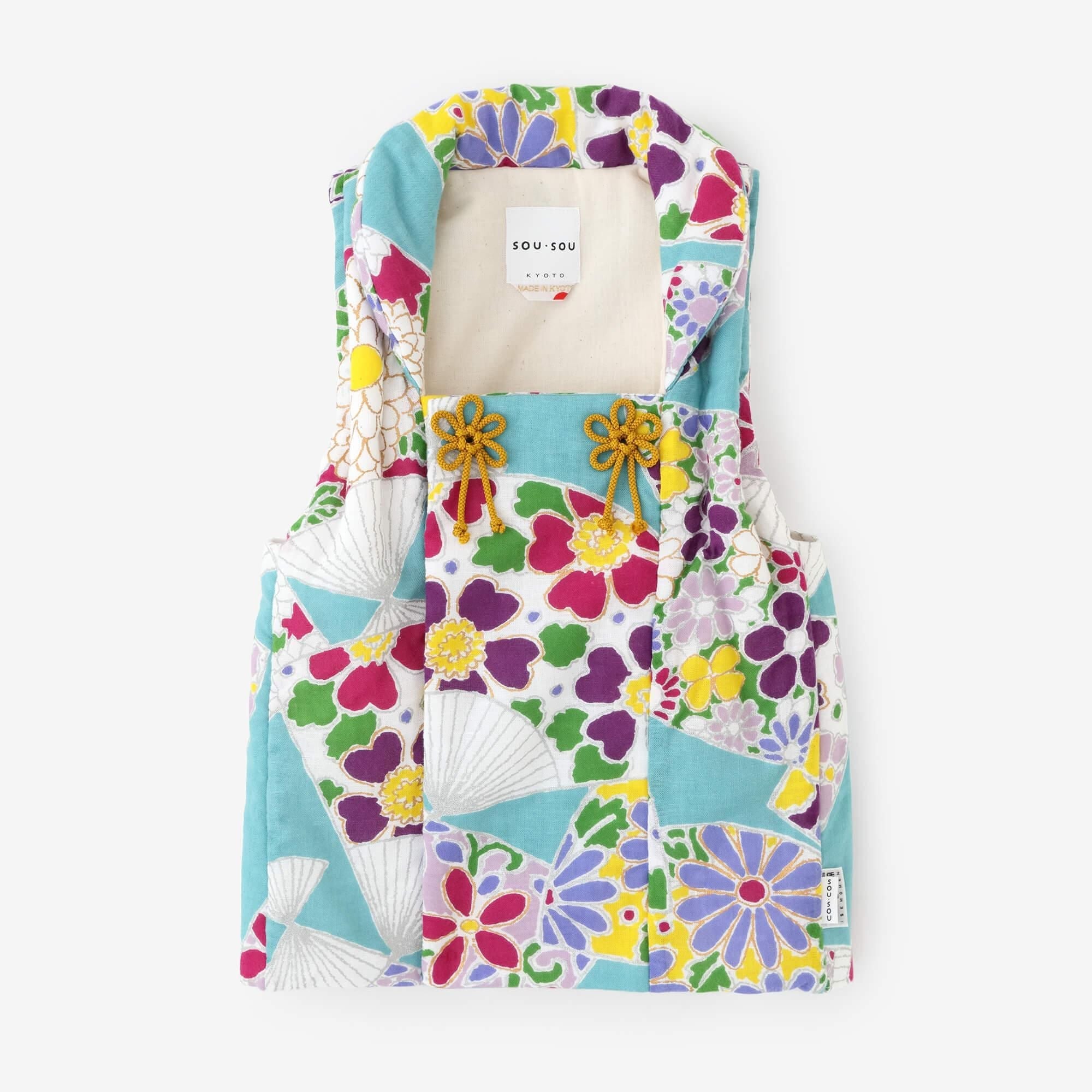 【美品】SOUSOU わらべぎ じんべい いせもめん はなあり XL SOU・SOU わらべぎ
