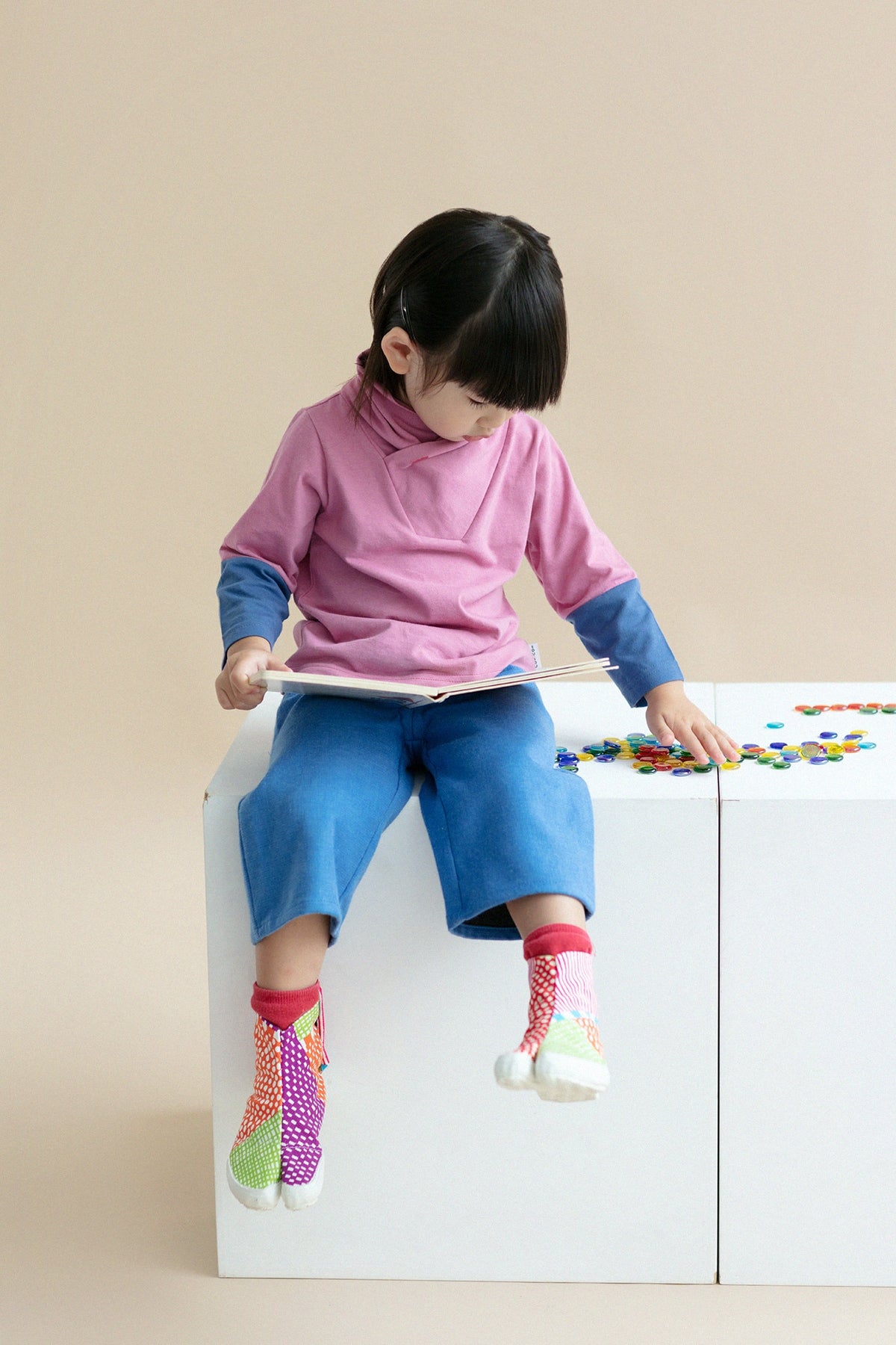 ●Split Toe Tabi Shoes for Kids / Lines and Dots Miyabi 3