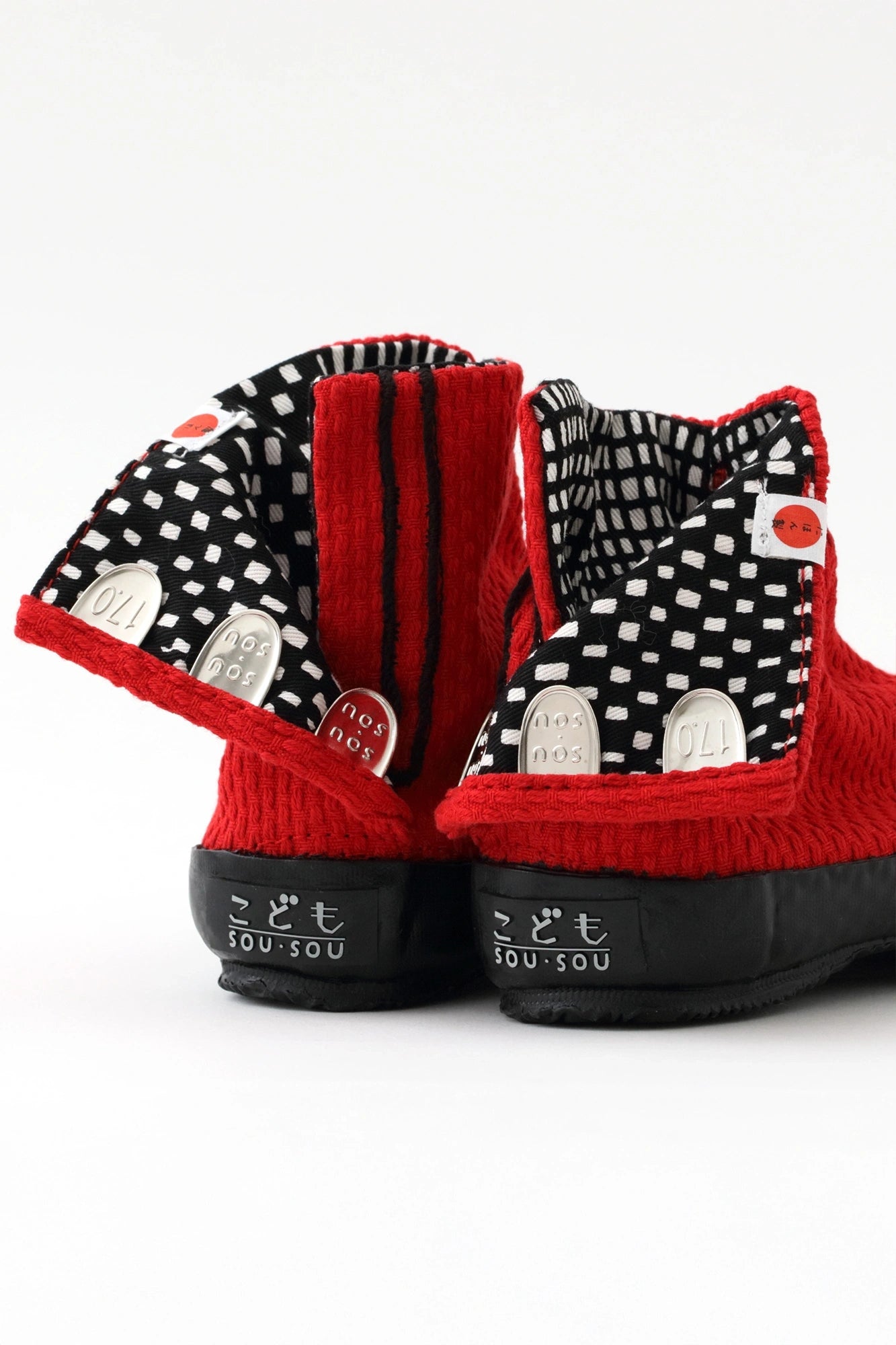 ●Split Toe Tabi Shoes for Kids / Sashiko Red 2