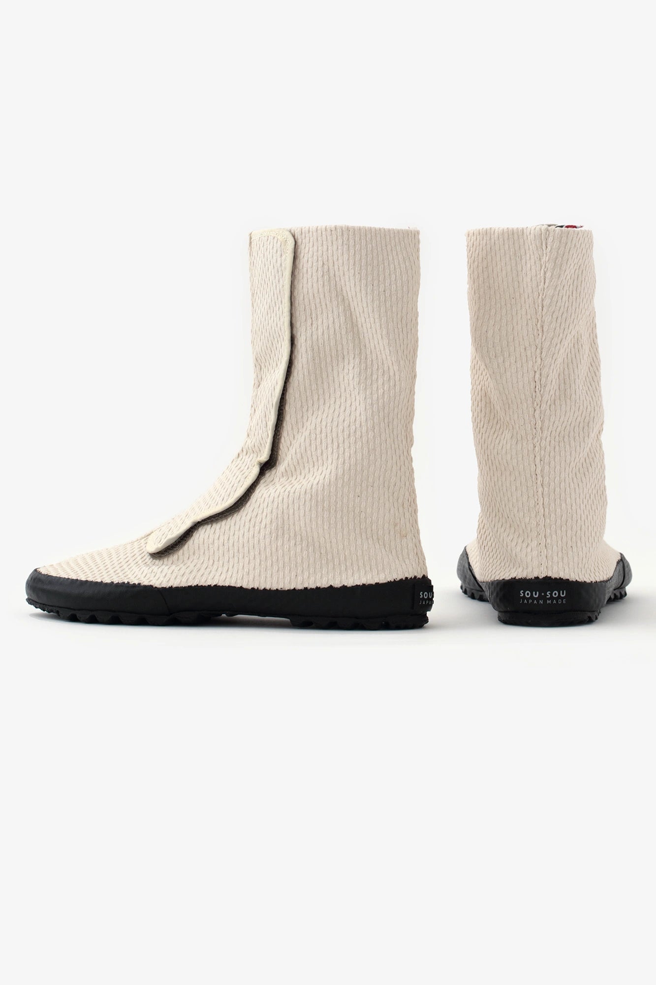Velcro Tabi Boots / Sashiko White Nantenchiku