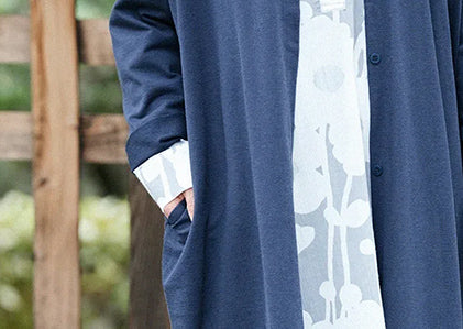 Manteau léger à col V Relanche(R) en coton et lin mélangés