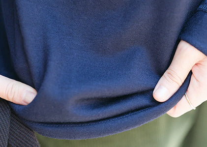 ウォッシャブルソフトウール 長袖ポケットTシャツ