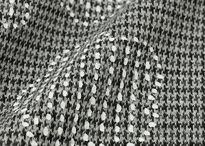 棉毛混紡 千鳥格紋編 半衿秋聲 高領洋裝