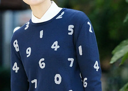 Super 140's Jacquard Crew Neck Knit