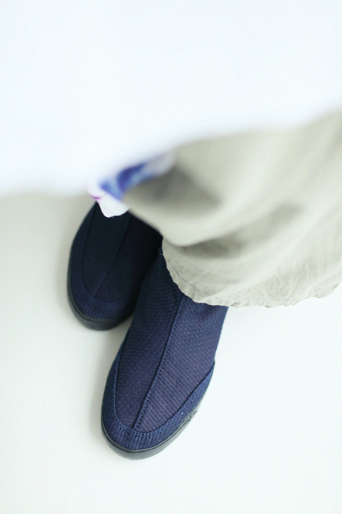 Round Toe Tabi Shoes / Sashiko Indigo 3