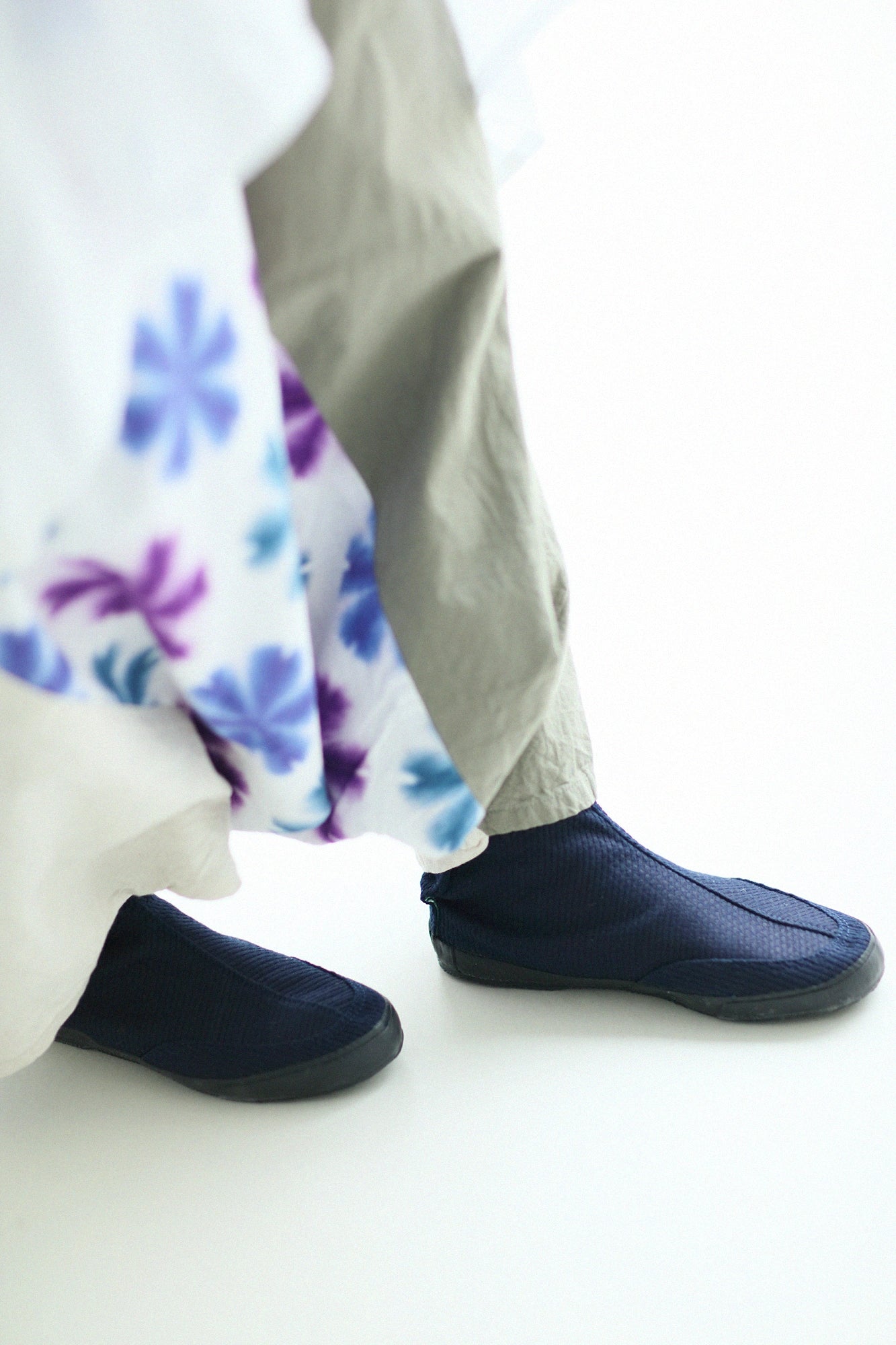 Round Toe Tabi Shoes / Sashiko Indigo 3