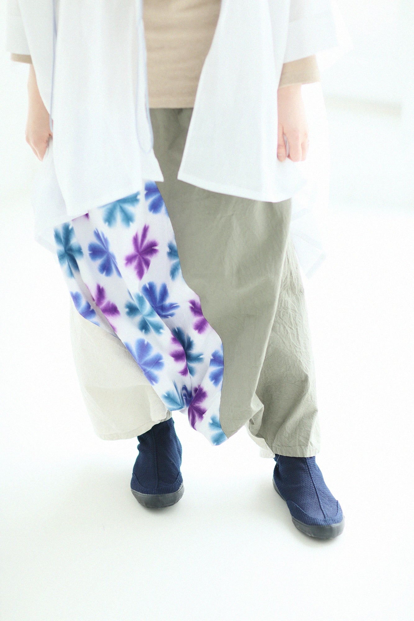 Round Toe Tabi Shoes / Sashiko Indigo 3