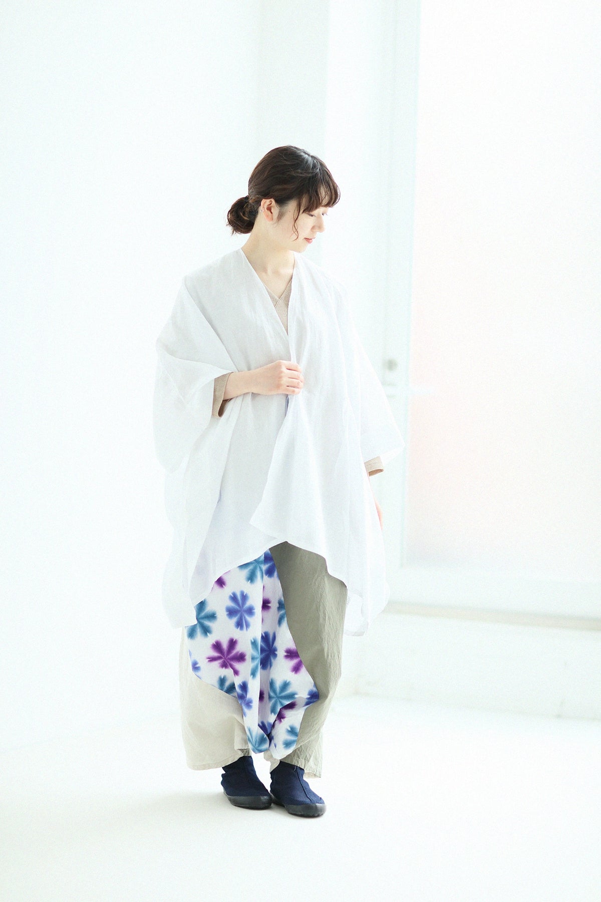 Round Toe Tabi Shoes / Sashiko Indigo 3