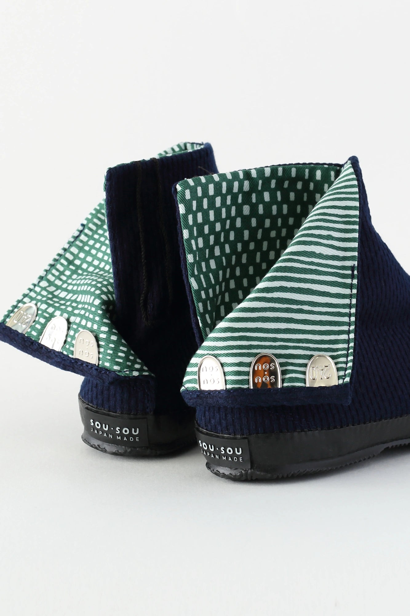 Round Toe Tabi Shoes / Sashiko Indigo 3