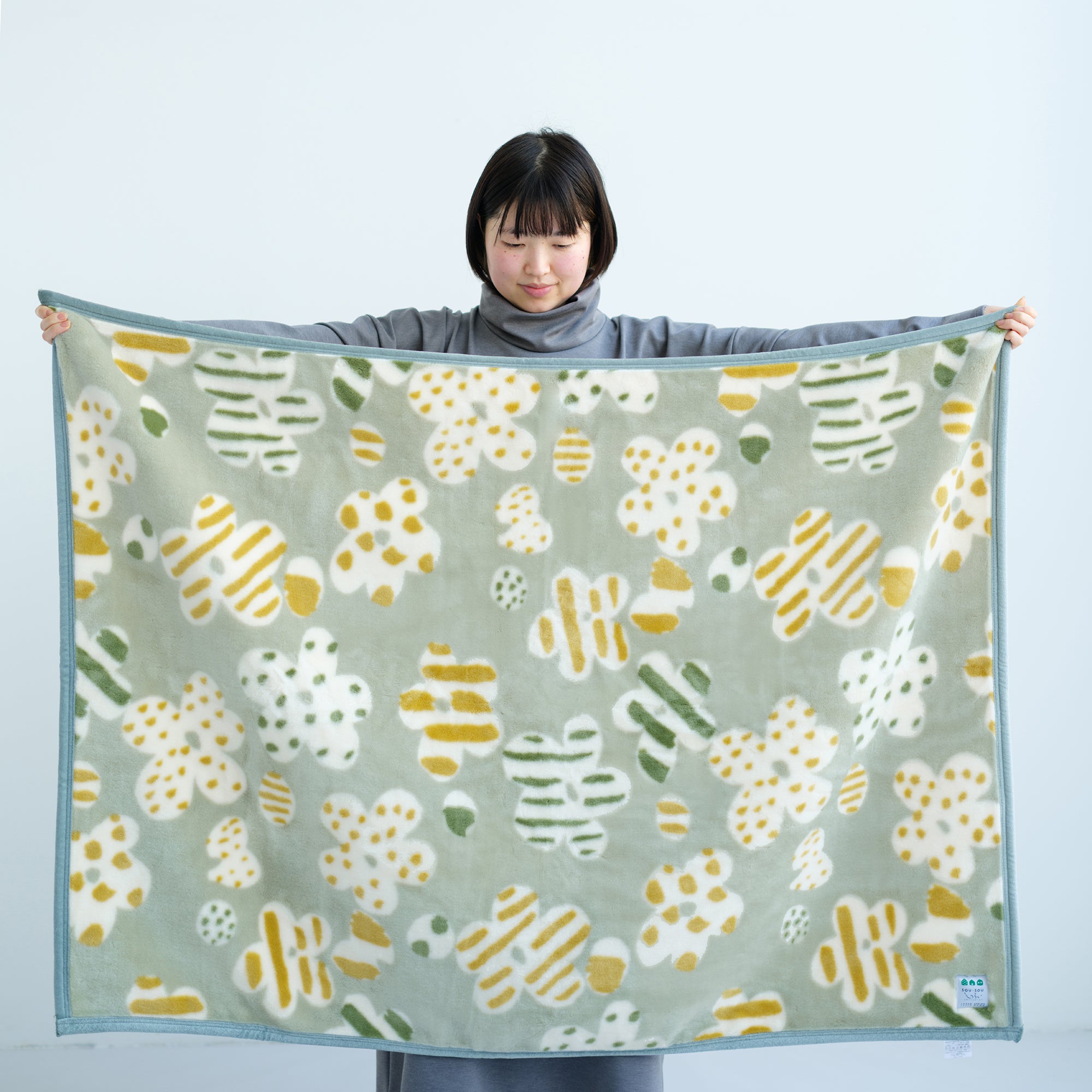 SOU・SOU×森弥毛織 アクリル毛布 小／はじける