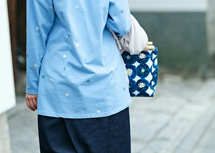 混紡 平針織 高領上衣 長版 修身