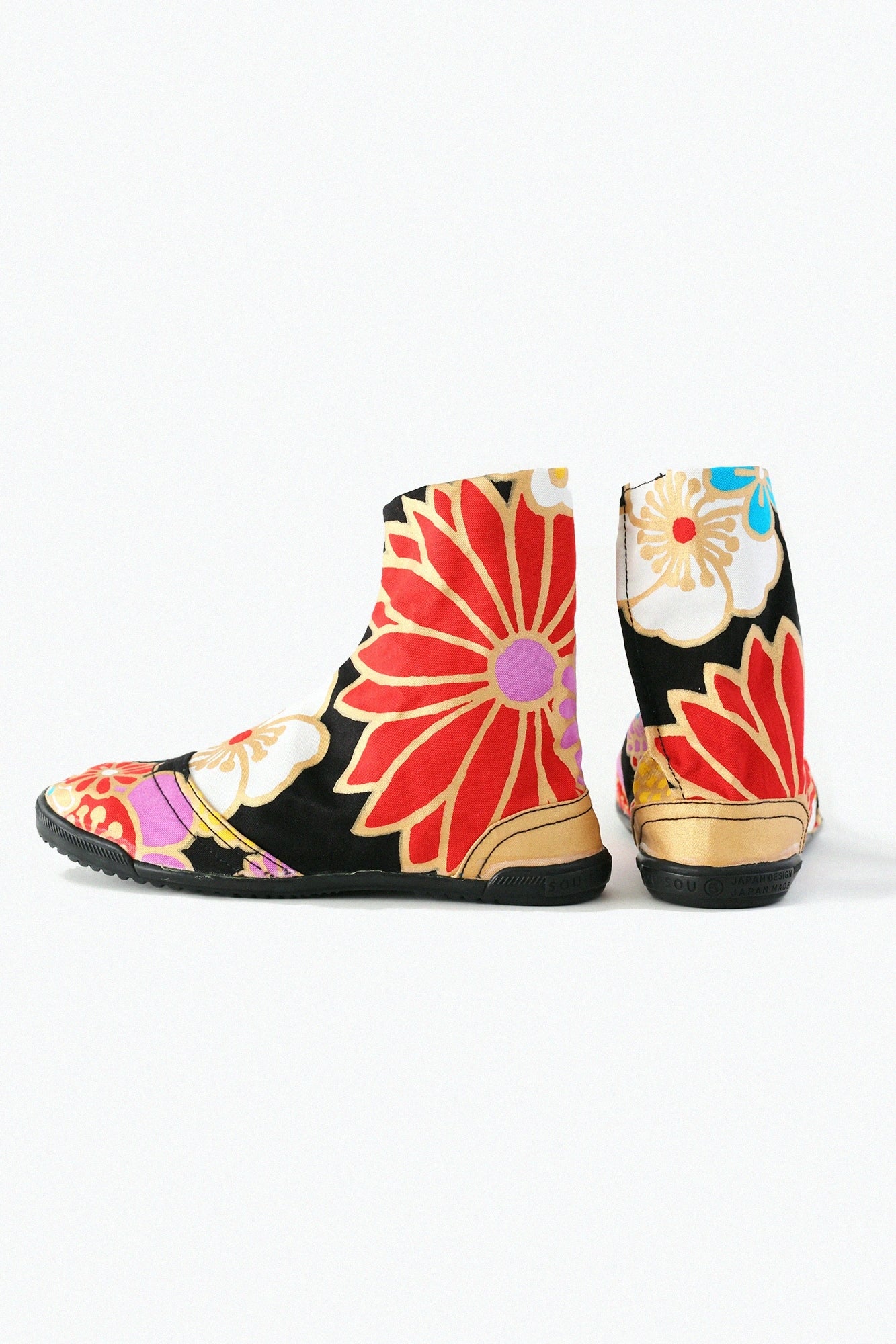 【net limited】Marugo Round Toe Tabi Shoes / Gold Damask