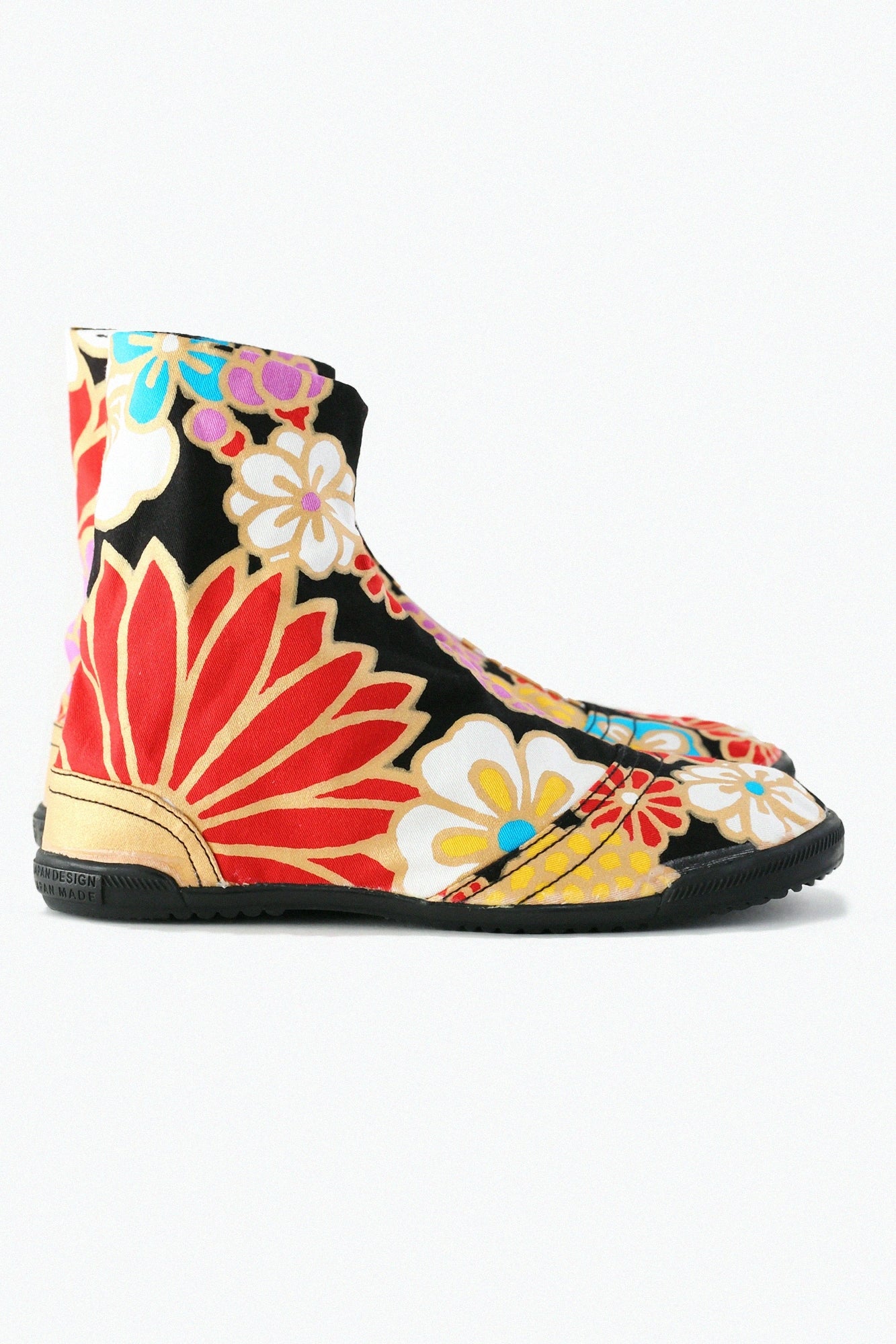 【net limited】Marugo Round Toe Tabi Shoes / Gold Damask