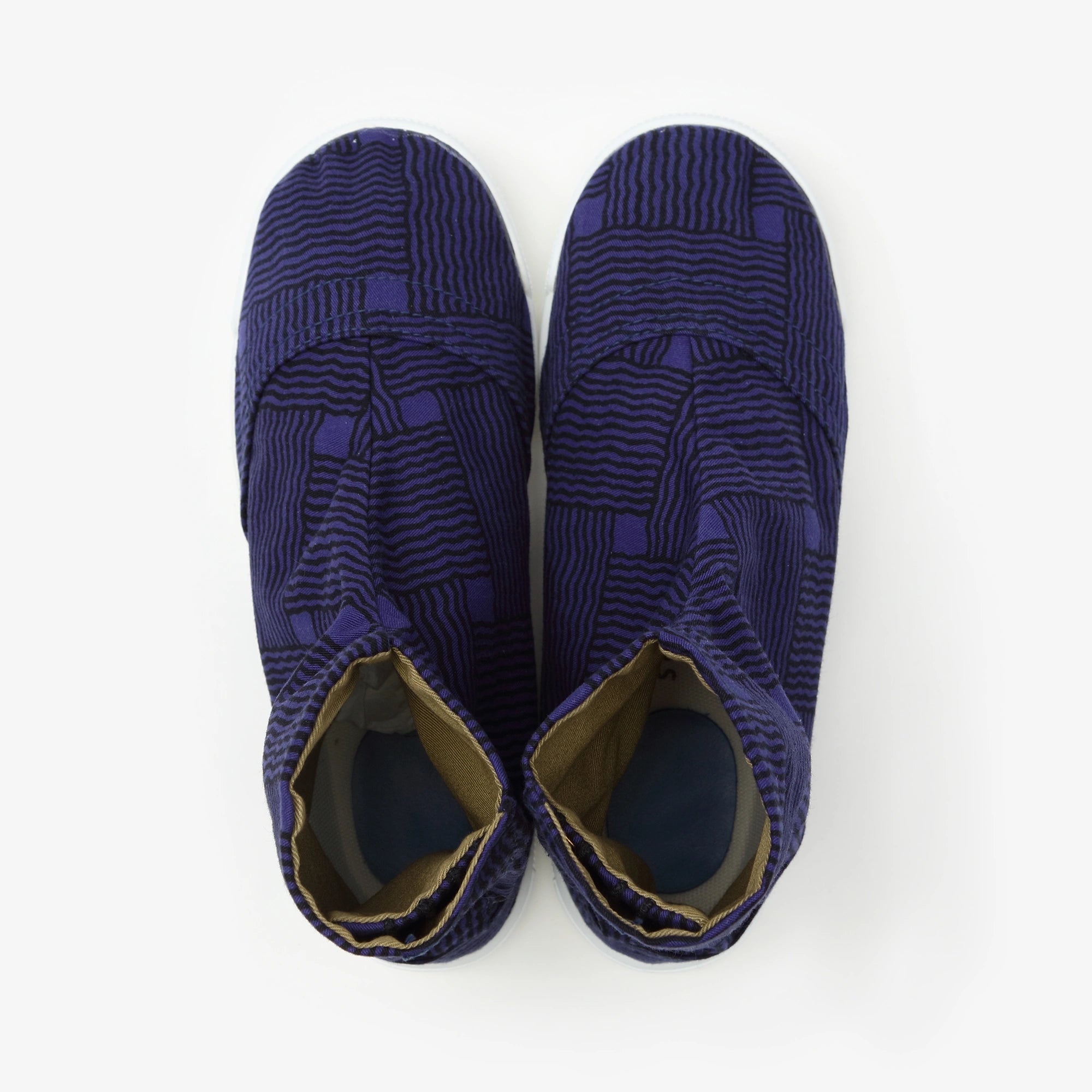【net limited】Marugo Round Toe Tabi Shoes / Woven Bamboo Navy Blue
