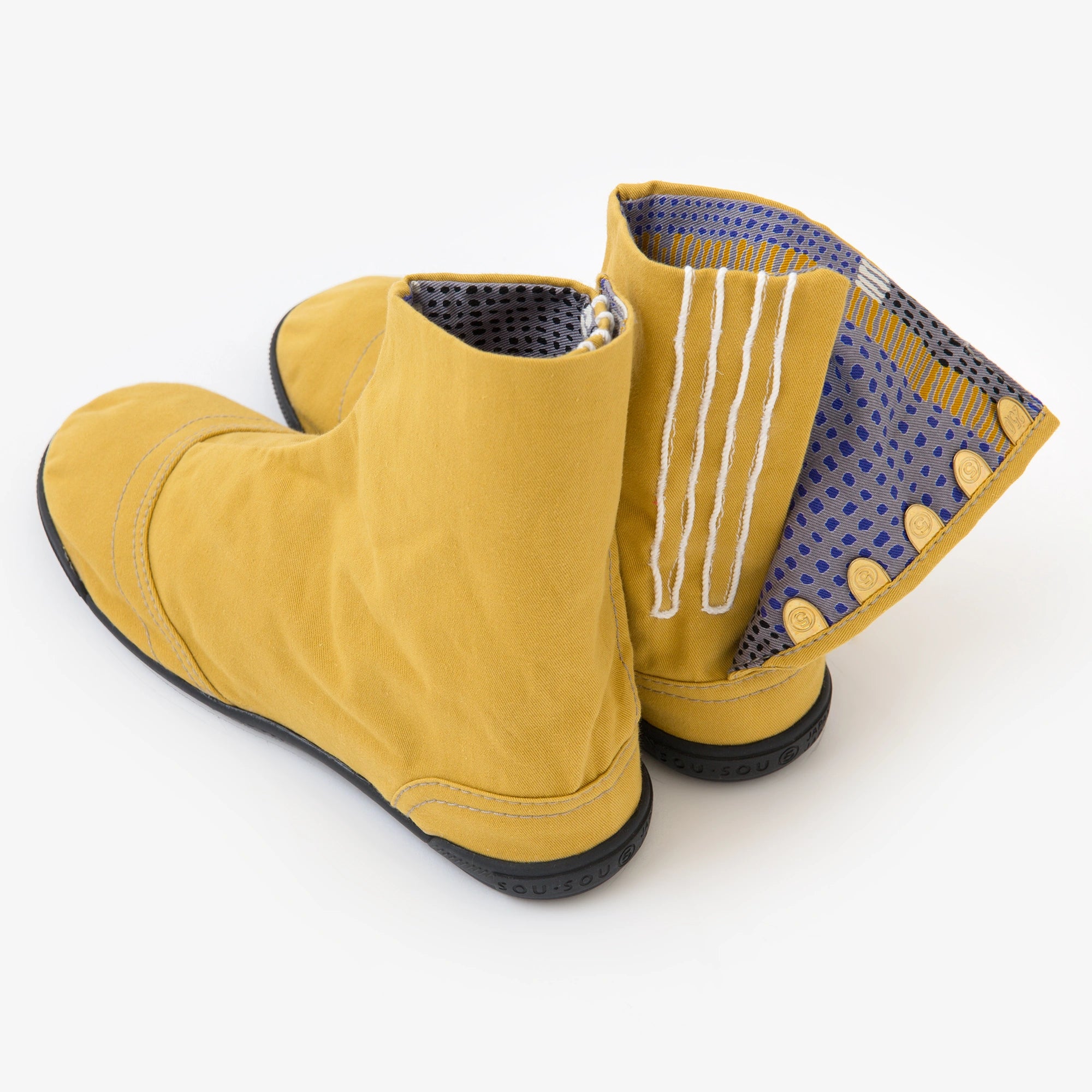 【net limited】Marugo Round Toe Tabi Shoes / Mustard×Field