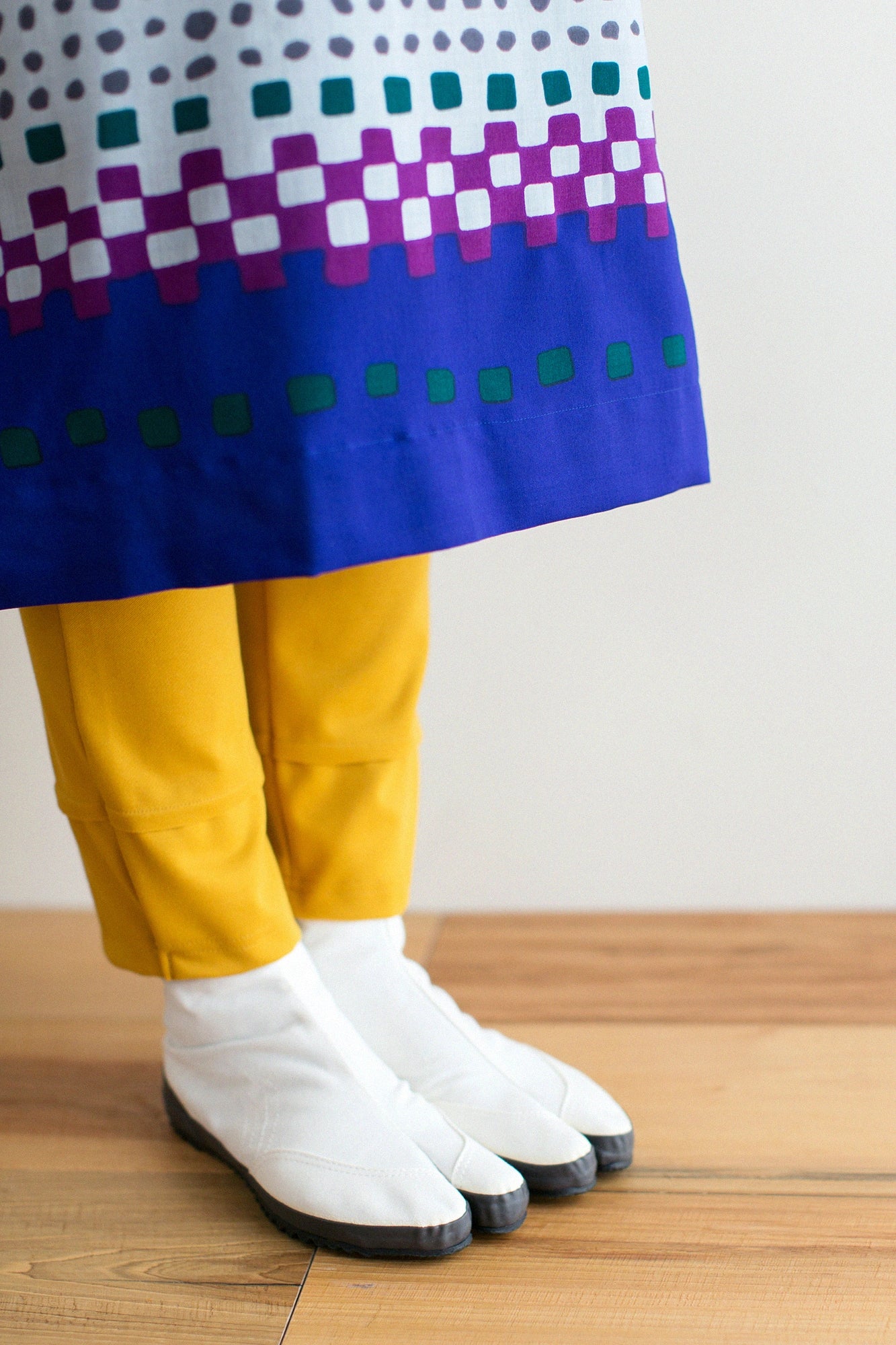 Festival collé chaussettes Tabi / Couleur du corps x étincelante