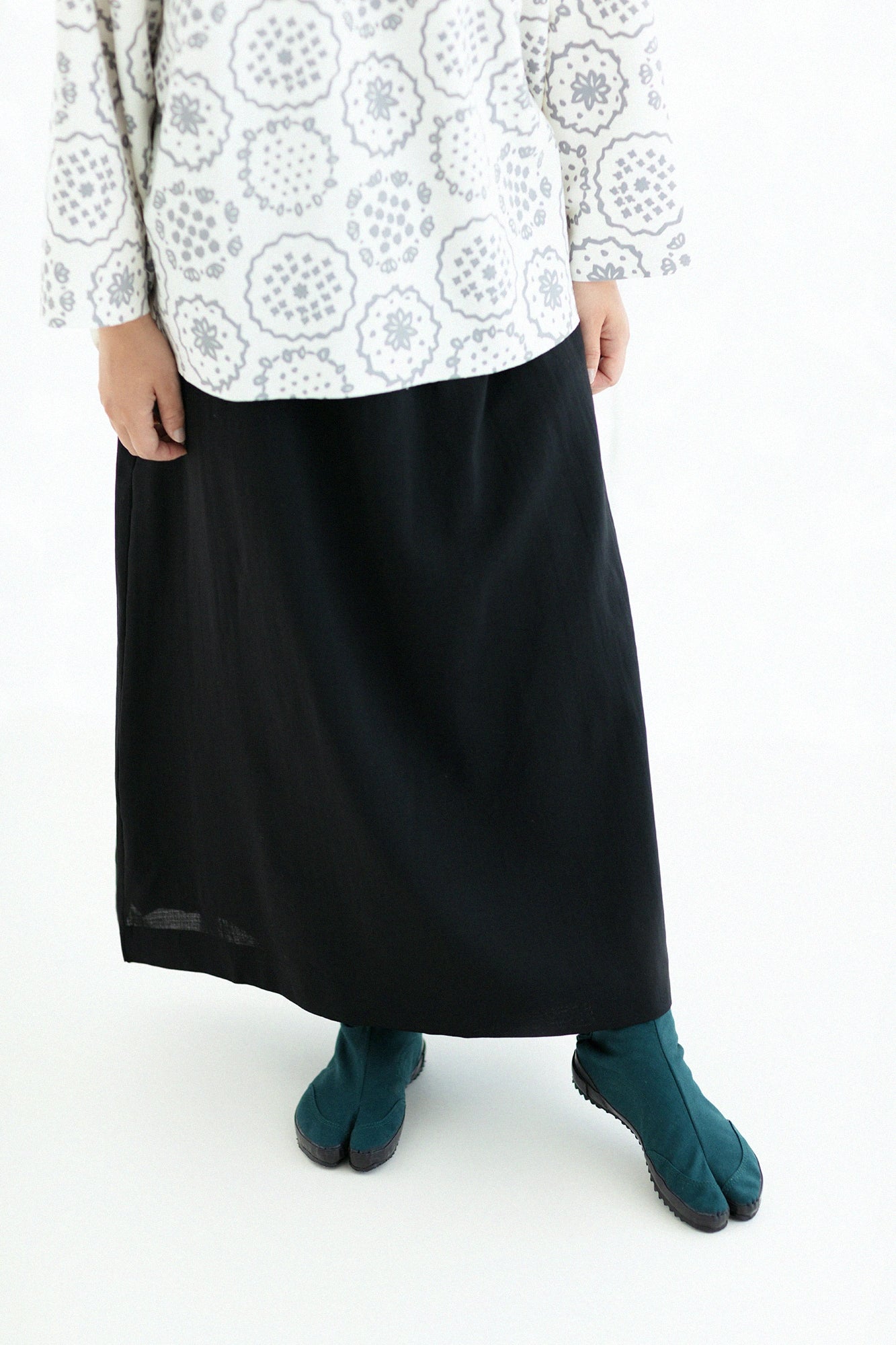 Festival Split Toe Tabi Shoes / Dark Green×Wooden Mosaic
