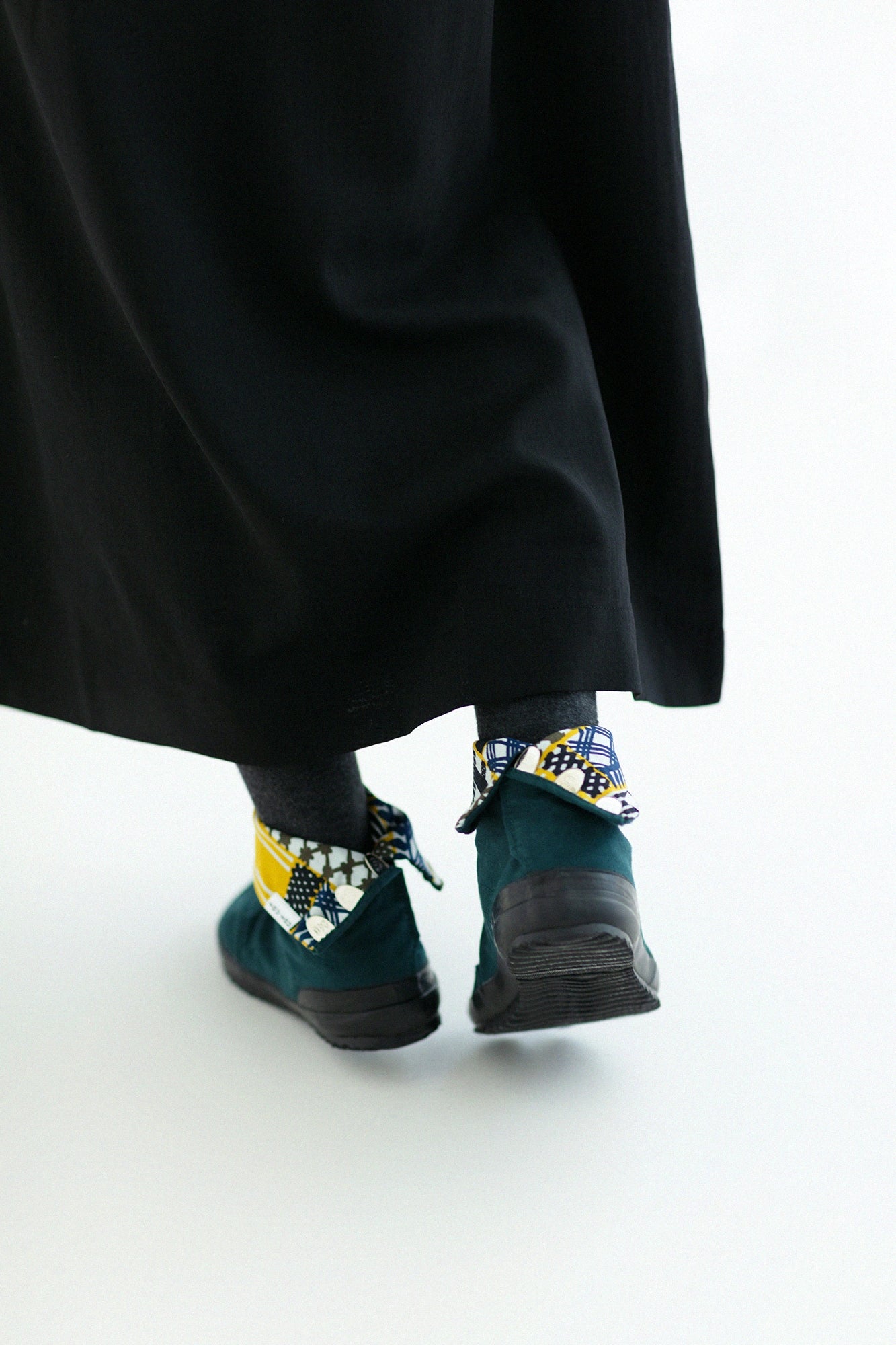 Festival Split Toe Tabi Shoes / Dark Green×Wooden Mosaic