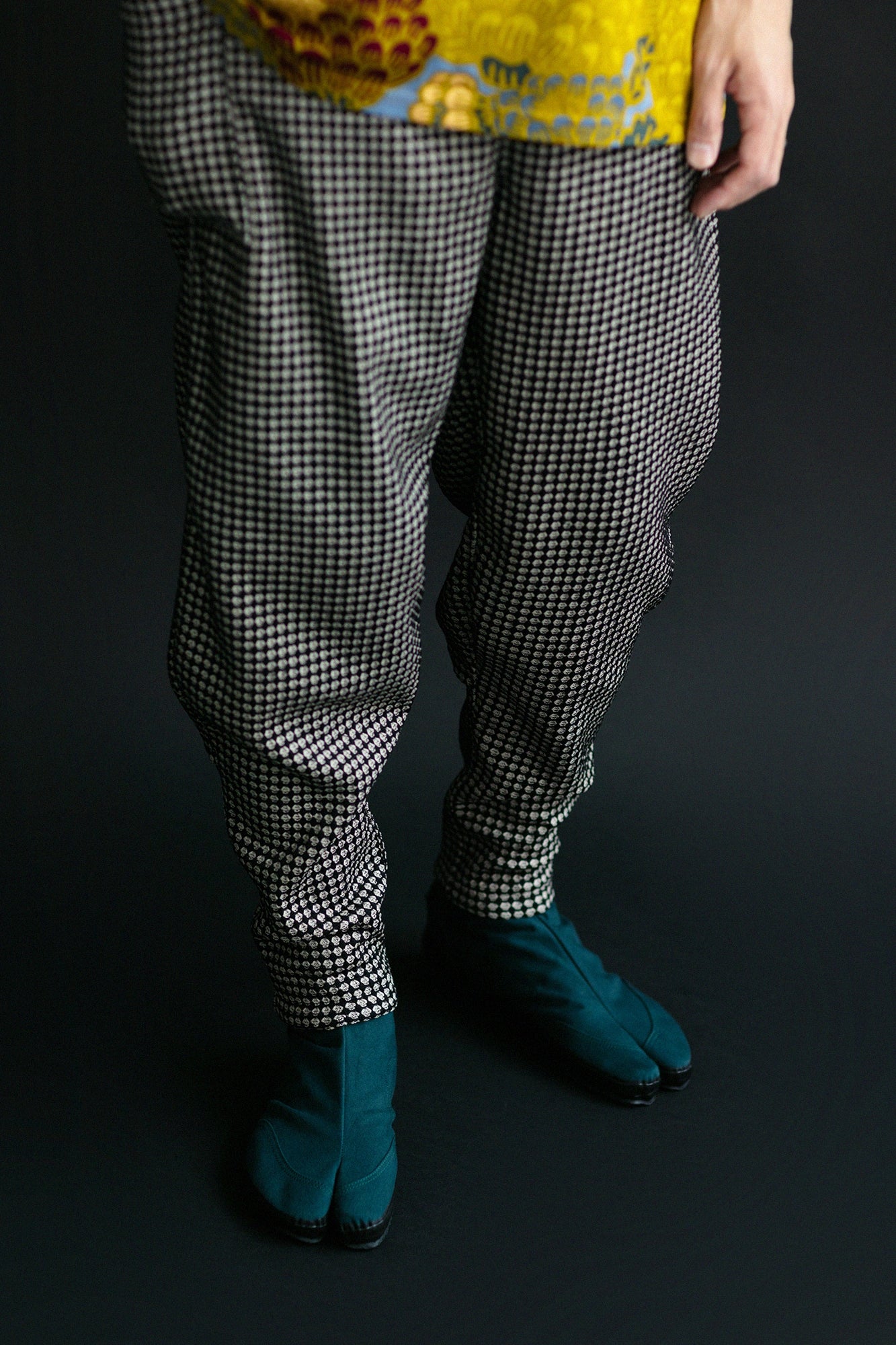 Festival Split Toe Tabi Shoes / Dark Green×Wooden Mosaic