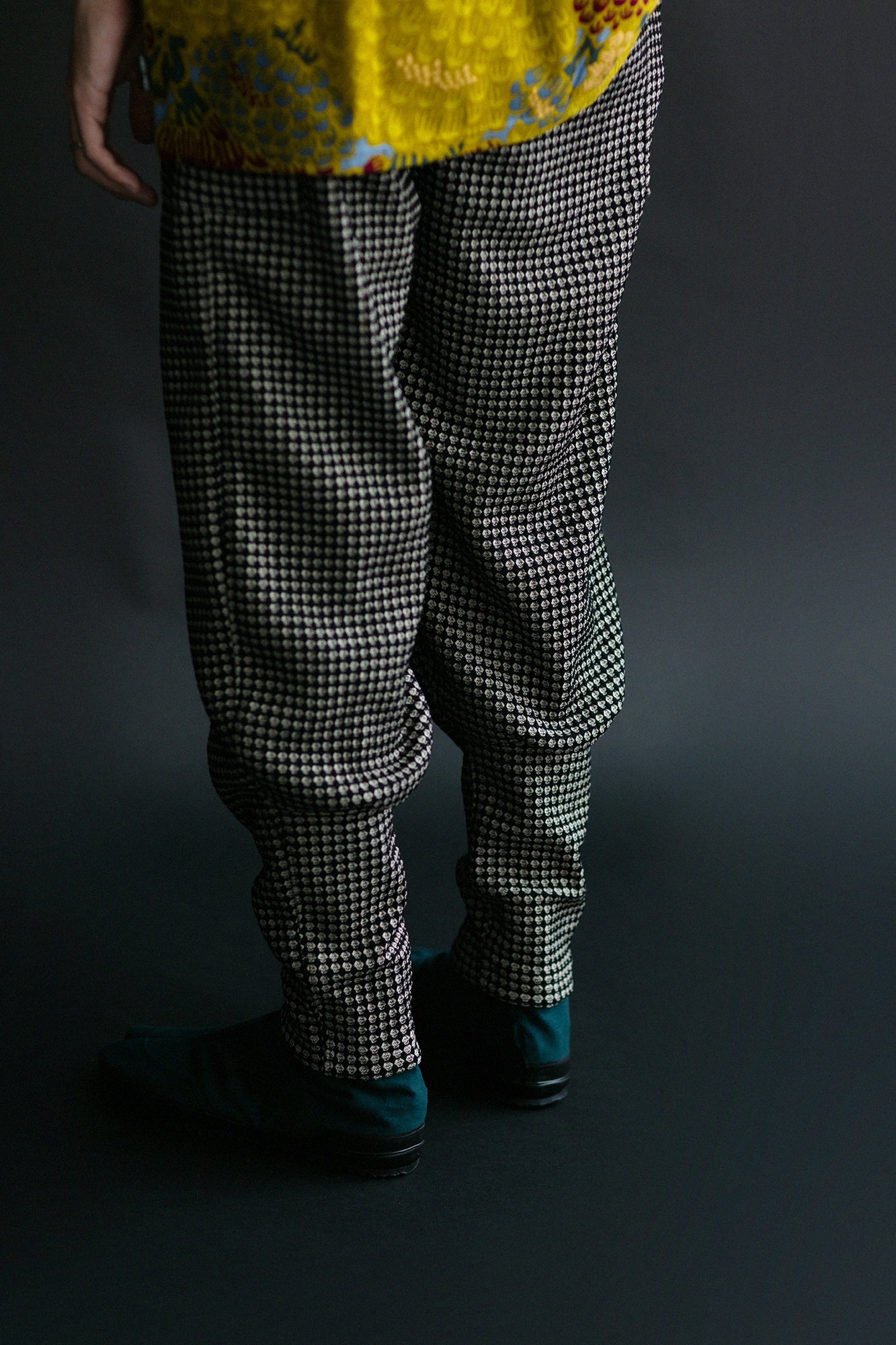 Festival Split Toe Tabi Shoes / Dark Green×Wooden Mosaic