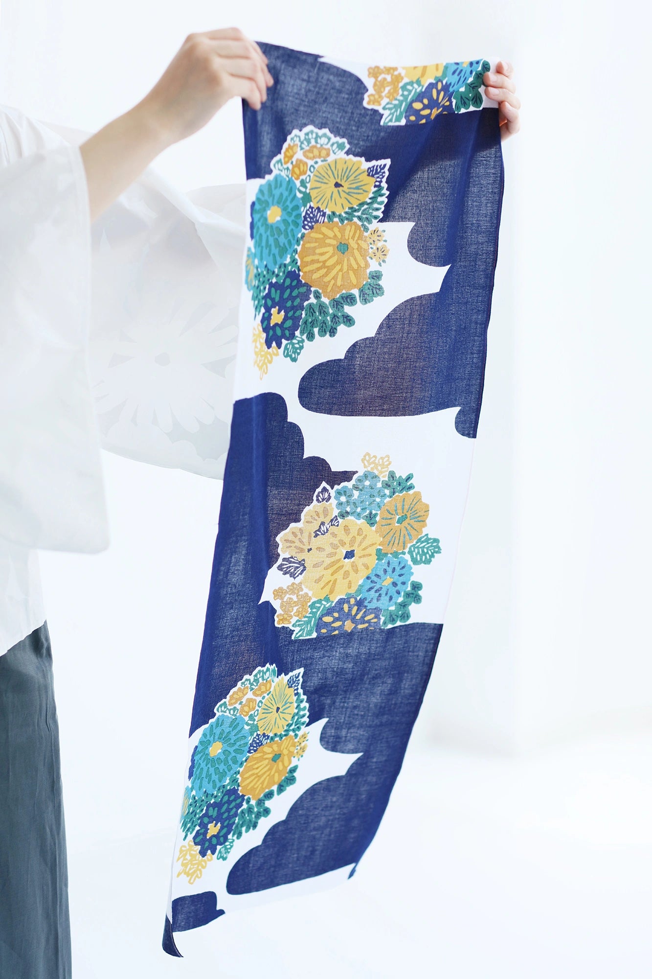 伊勢木綿 textile手ぬぐい／花衣（はなごろも）