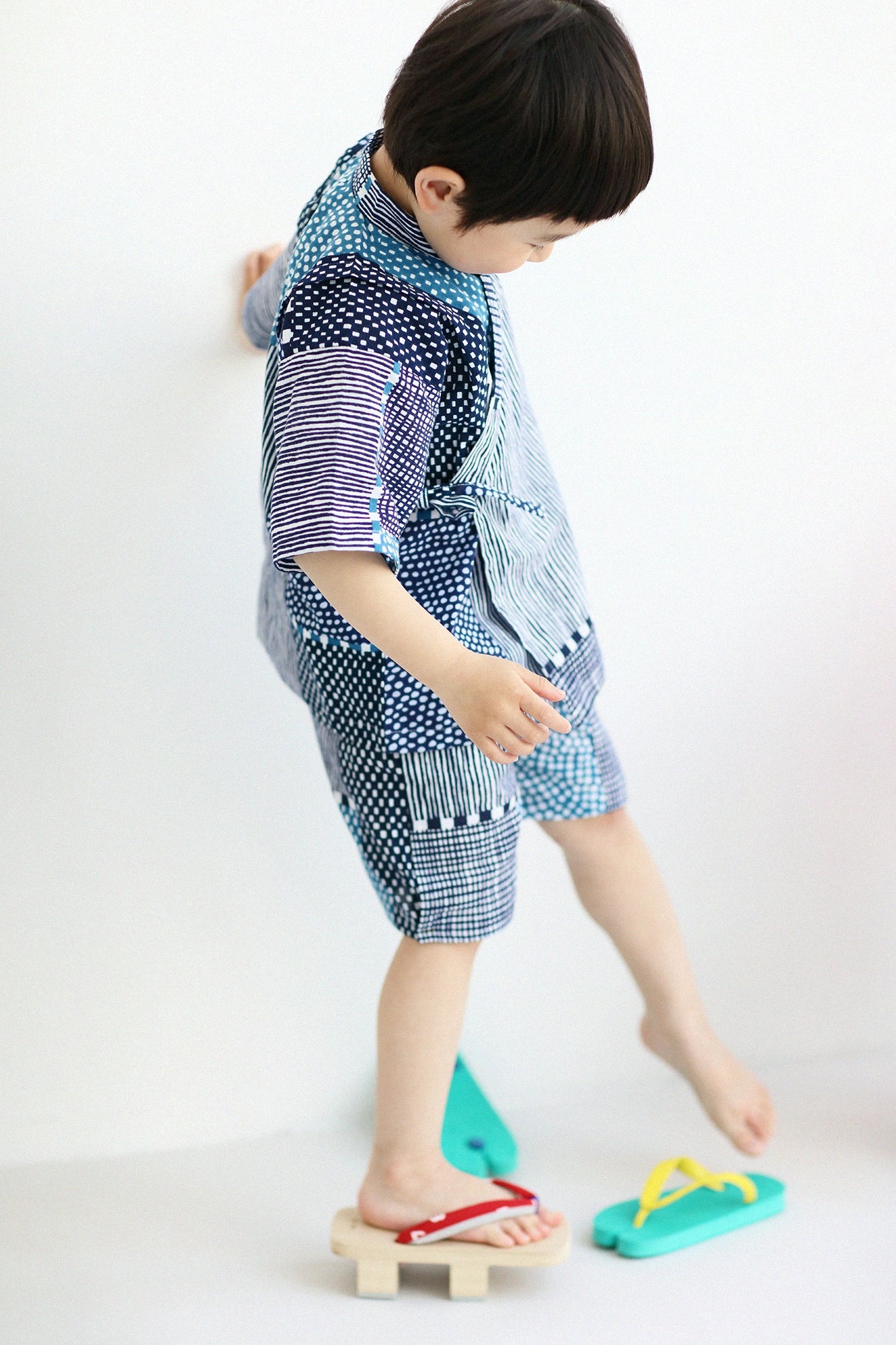 ●Isemomen Cotton Jinbei Set／Lines and Dots Seiwa