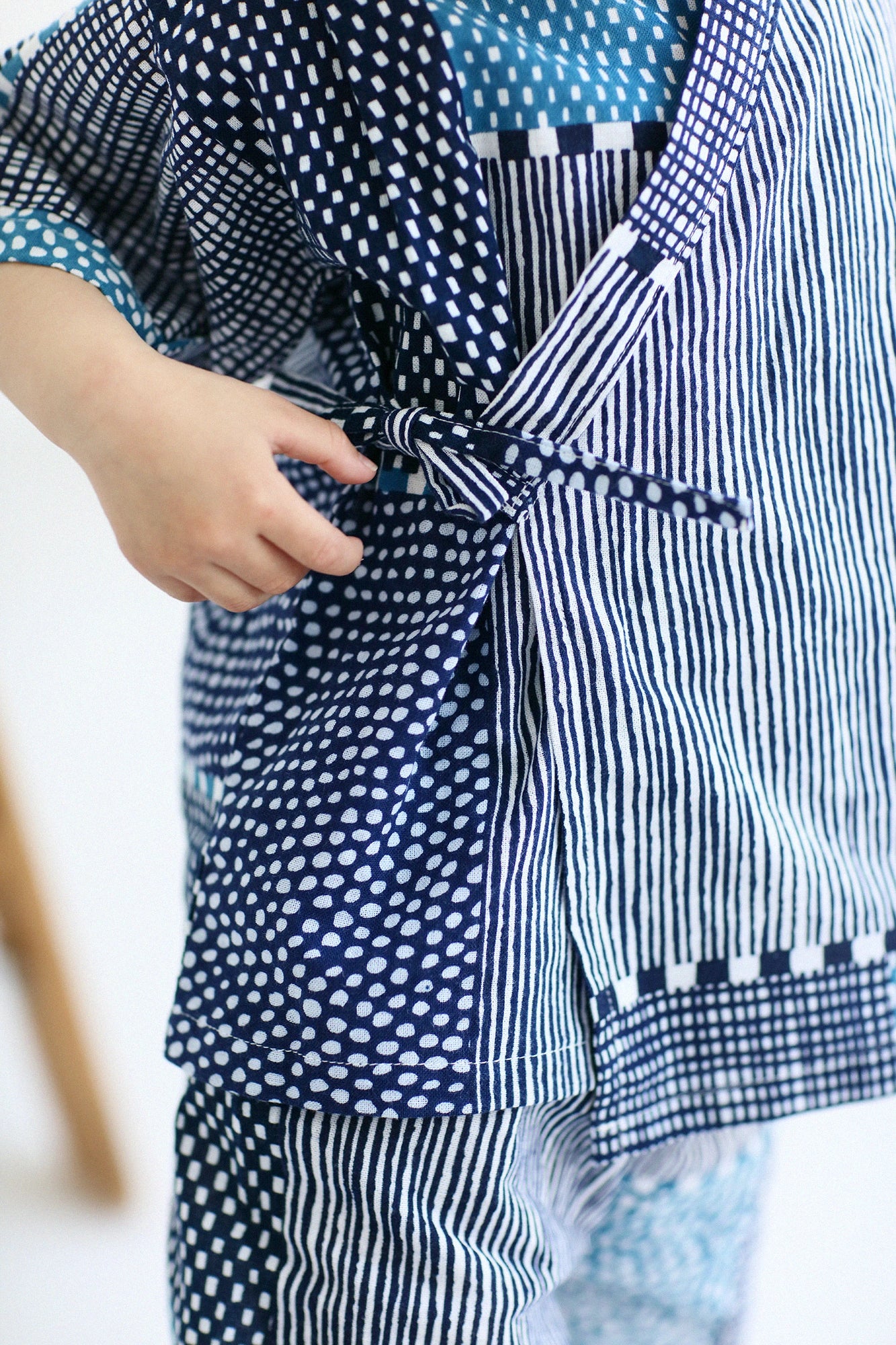●Isemomen Cotton Jinbei Set／Lines and Dots Seiwa