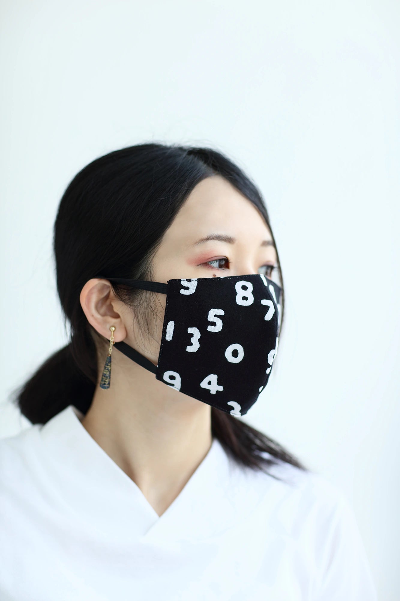 【SALE】伊势木棉手作图案布口罩套装／SO-SU-U 十数昆黑色