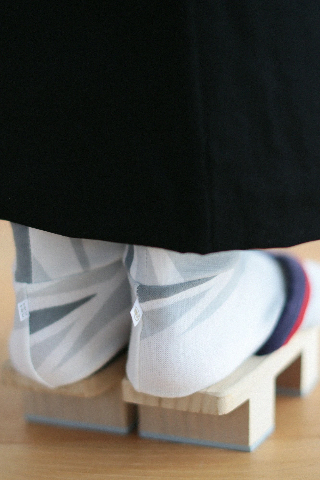 스트레치Tabi Socks 패턴면/얇은 얼음 (슬림) *슬립 안티 슬립
