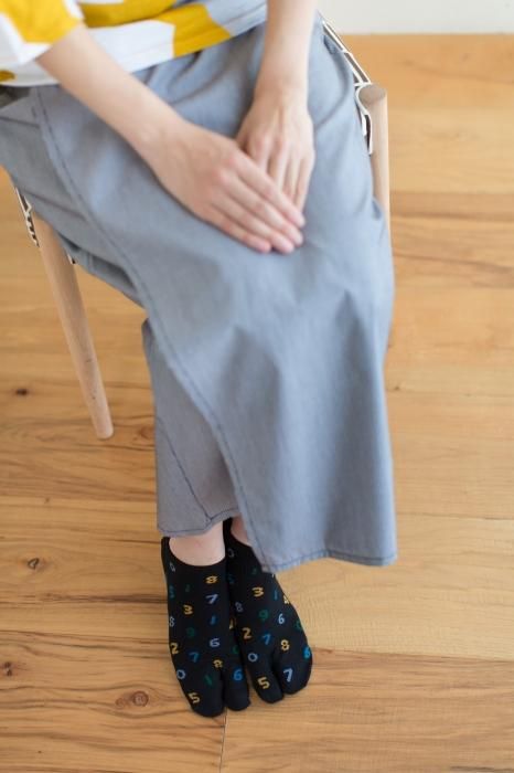 分趾襪（腳踝長度）／SO-SU-U十數 四味 黑色 【男・女性用】