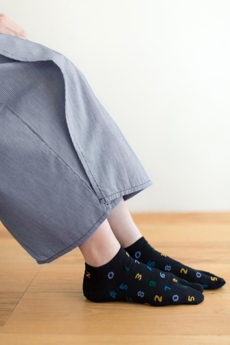 分趾襪（腳踝長度）／SO-SU-U十數 四味 黑色 【男・女性用】