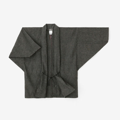 伊势棉 20/20 亚麻混纺，卷袖，短衣，单色/脱炭色 2（keshizumi 色）