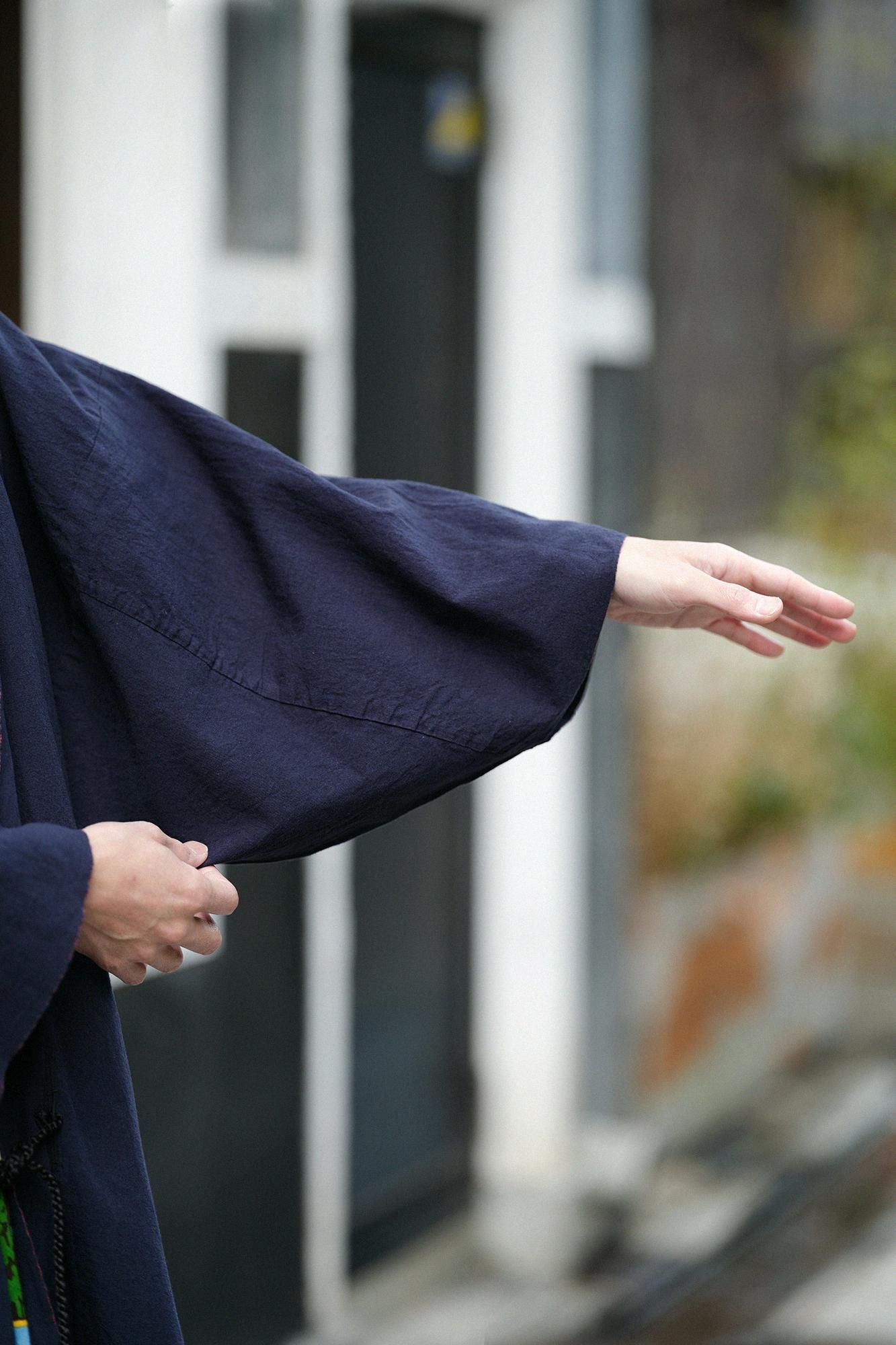 ISE棉花20/20亚麻混合Mojiri袖短衣服单/深海2（Noukon）