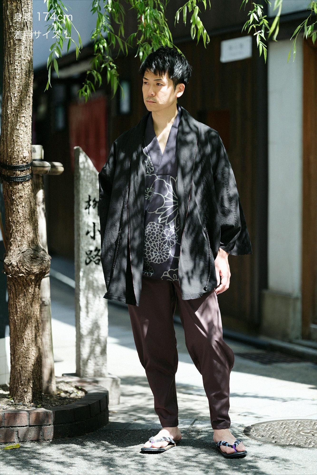 ISE棉20/20亚麻混合Mojiri袖套短衣服单/Nuryu羽毛颜色2（Nuarairo）